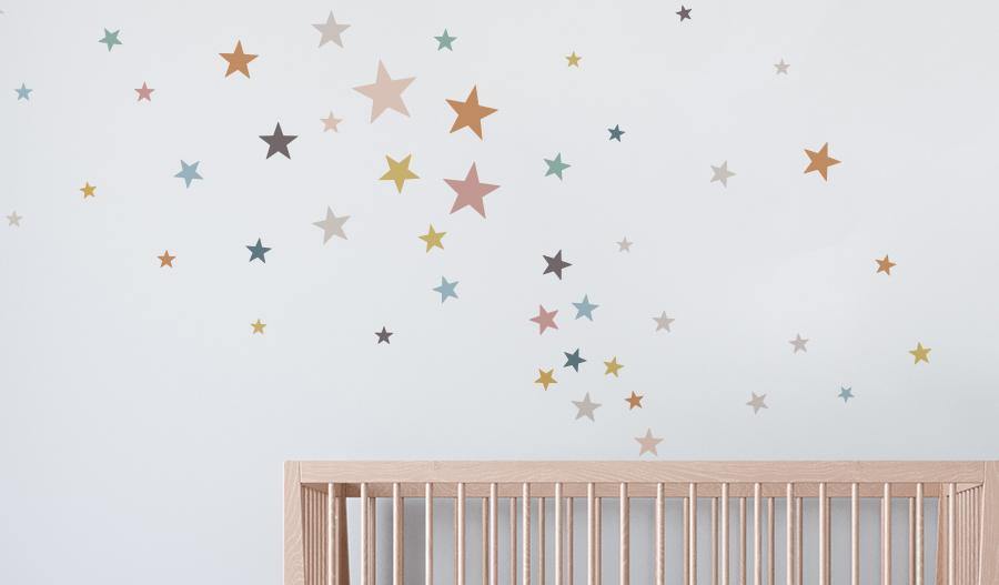 Vinilo decorativo Estrellas pastel multicolor Nicolasito