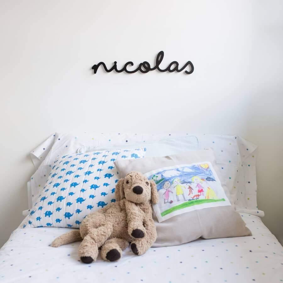 nombres madera personalizado nicolas negro decoración infantil nicolasito.es