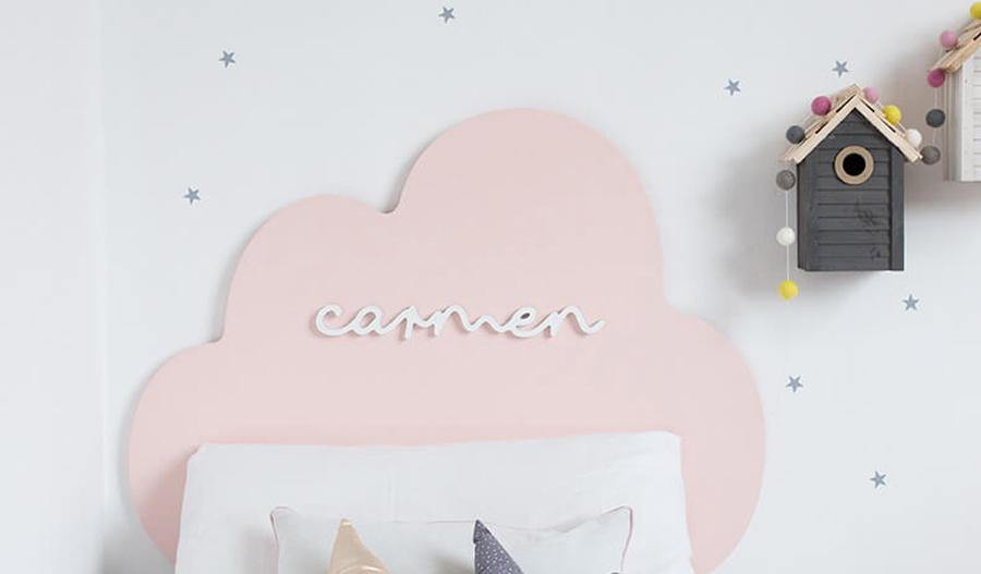 decoracion infantil nicolasito.es cabecero nube rosa personaliza