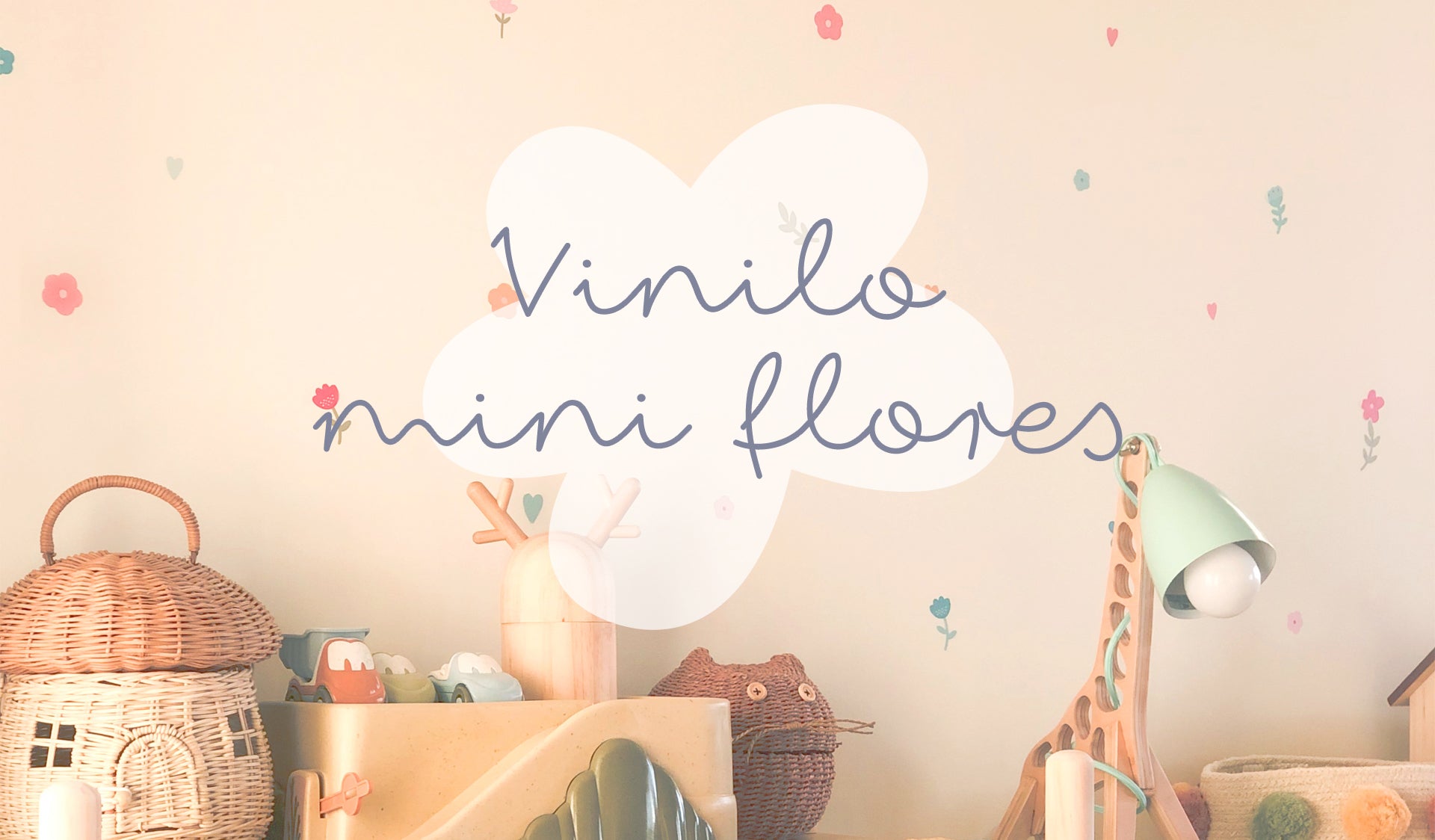 Vinilo mini flores para cuartos de niñas