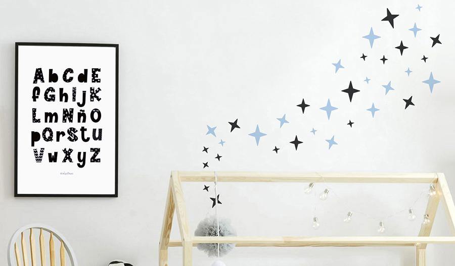 Luna y estrellas fluorescentes - Vinilo infantil  Habitacion diseño,  Dormitorios, Decoración de la habitación