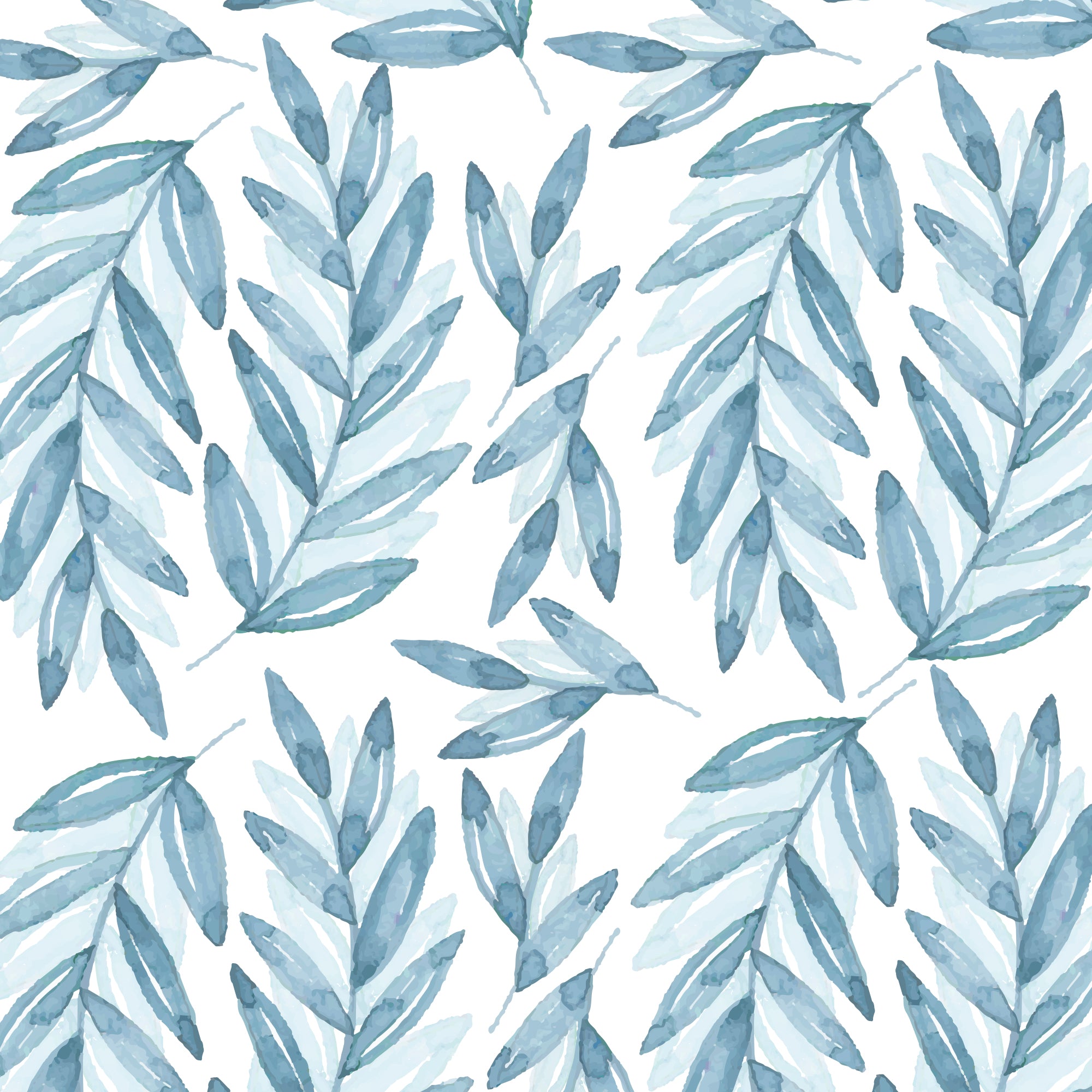 Detalle del vinilo decorativo plantas laurel acurela color aguamarina donde se ve su textura y su acabado efecto acuarela con mucho detalle - Nicolasito.es #color_Plantas-Laurel-Aguamarina