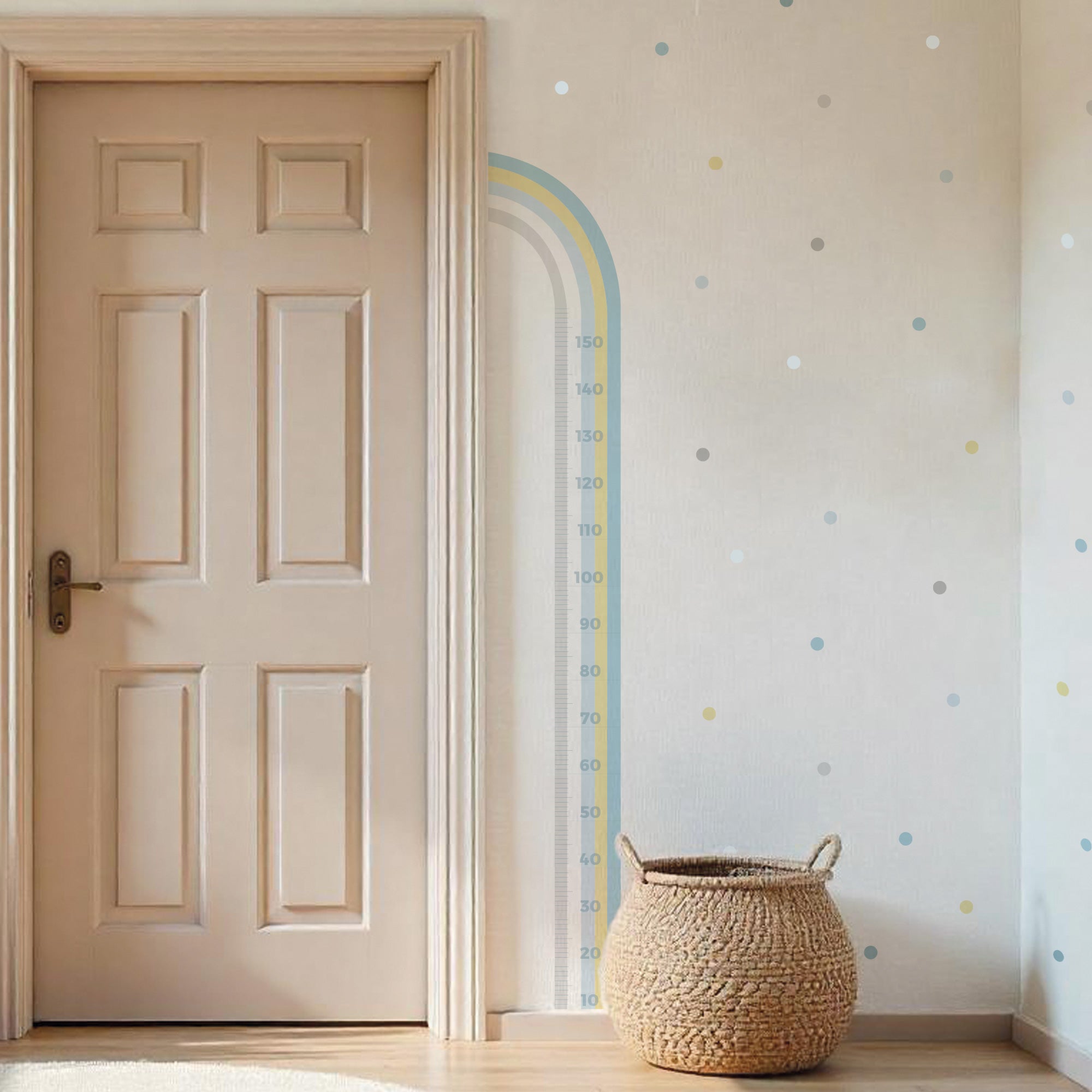 comprar vinilo decorativo medidor en forma de arcoiris para la pared de color azul #color_Pastel azul