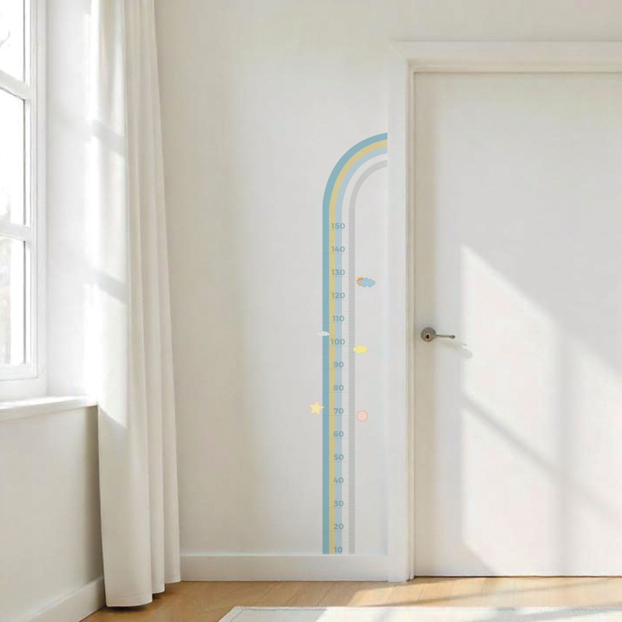 comprar vinilo decorativo medidor en forma de arcoiris para la pared de color azul #color_Pastel azul