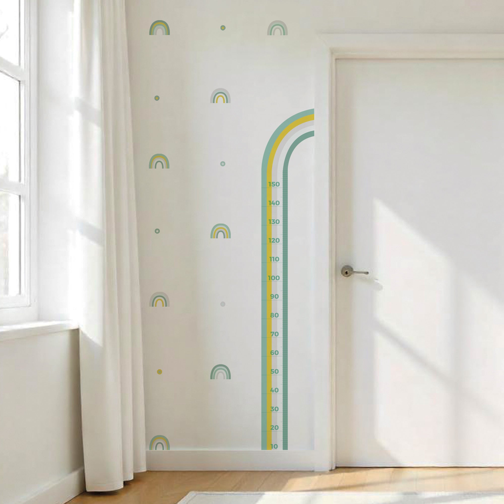 comprar vinilo decorativo medidor en forma de arcoiris para la pared de color verde #color_Pastel mint