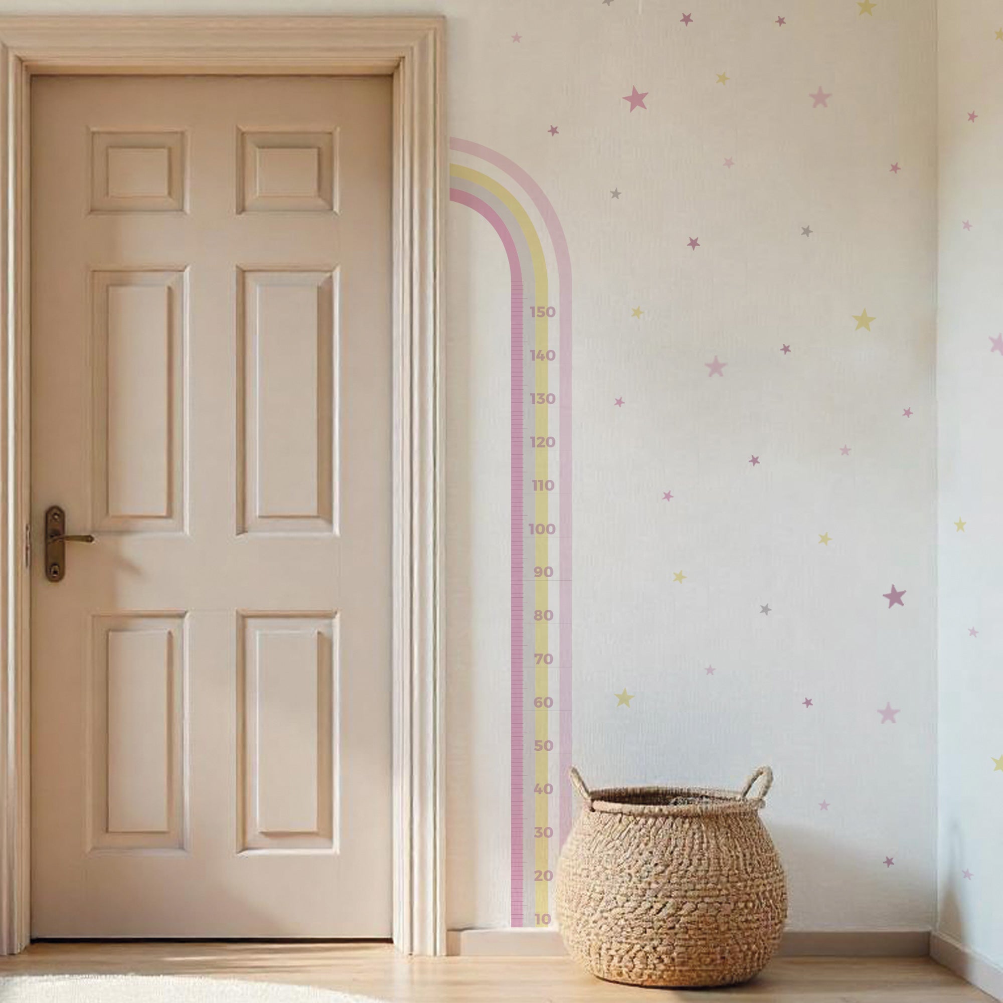 comprar vinilo decorativo medidor en forma de arcoiris para la pared de color rosa #color_Pastel rosa