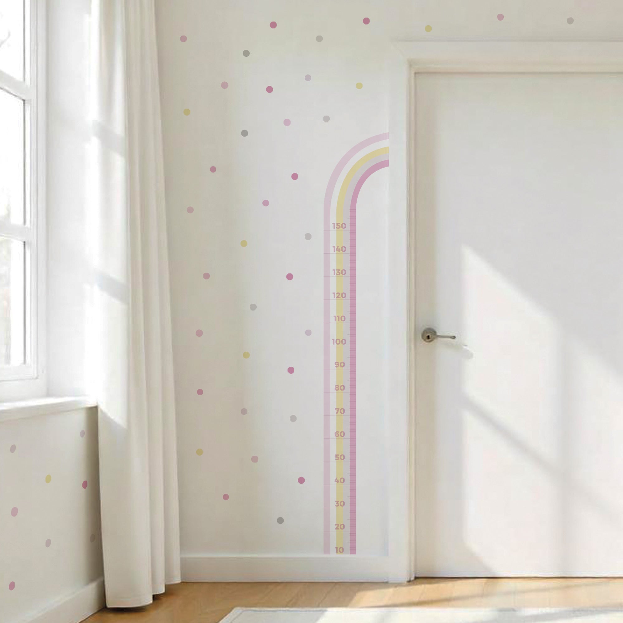comprar vinilo decorativo medidor en forma de arcoiris para la pared de color rosa #color_Pastel rosa