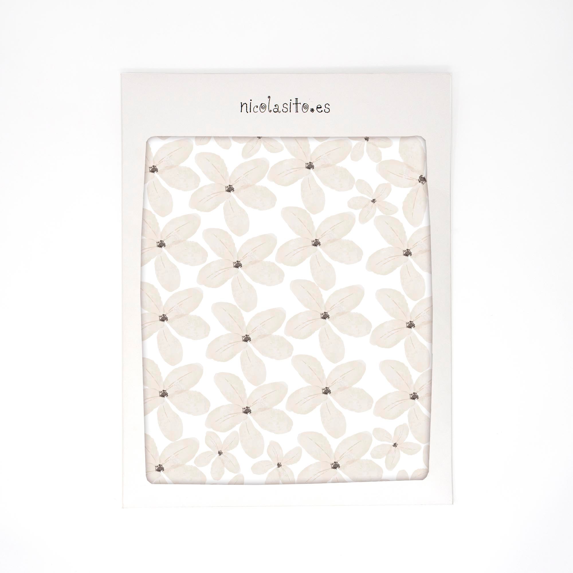 Vinilo decorativo para paredes flores boho en color hueso, guardadas en su packaging. Conjunto de 34 flores decorativas con adhesivo fácil de colocar y despegar - Nicoalsito.es #color_flores-boho-hueso