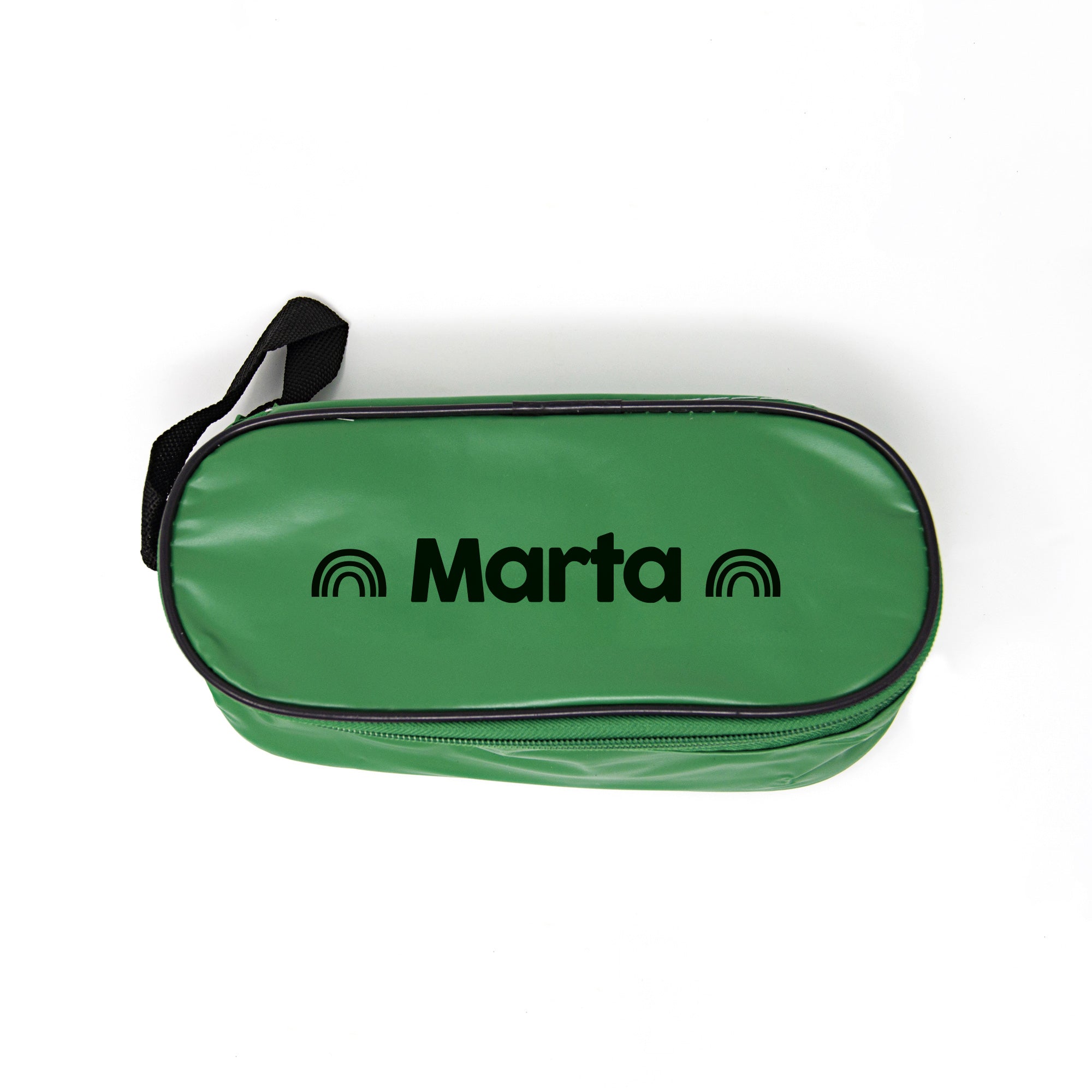 Portabocadillos para niña con estampado de arcoíris y nombre personalizado para la escuela - Nicolasito.es #color_verde-oscuro