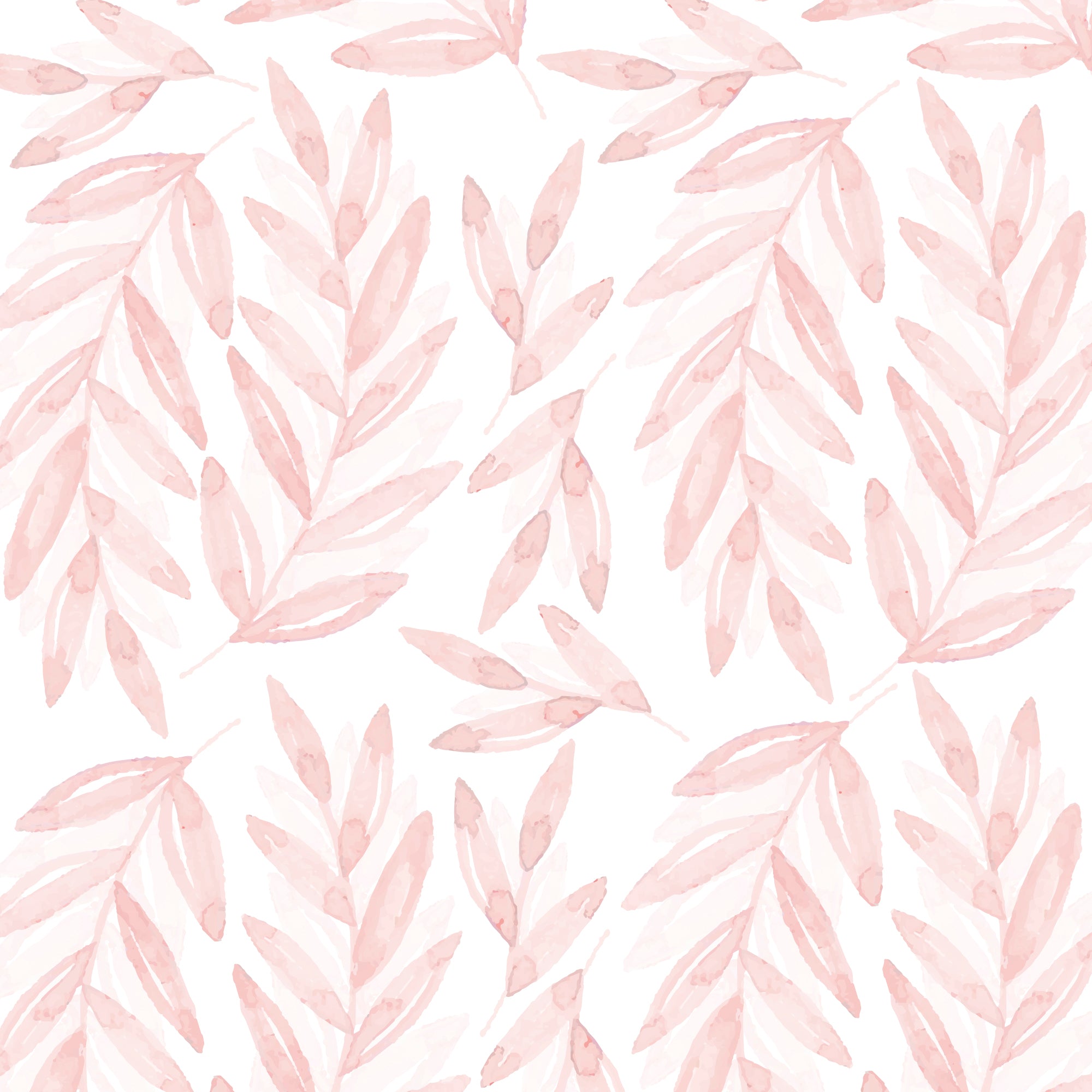 Plano detallado del vinilo decorativo y adhesivo para paredes del modelo plantas laurel en color rosa con acabado efecto acuarela - Nicolasito.es #color_Plantas-Laurel-Rosa