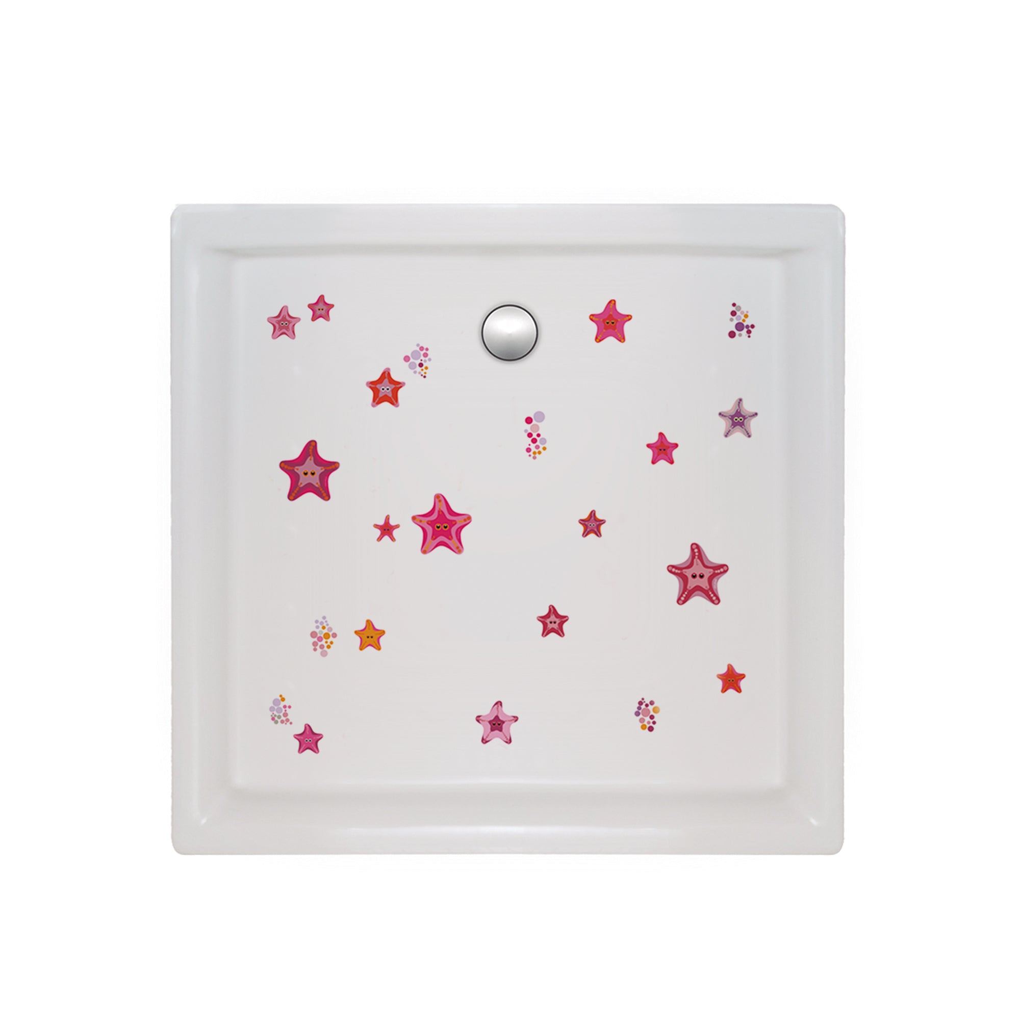 Adhesivos de seguridad para ducha con estrellas de mar rosas – ideal para niños pequeños - Nicolasito.es #color_Rosa