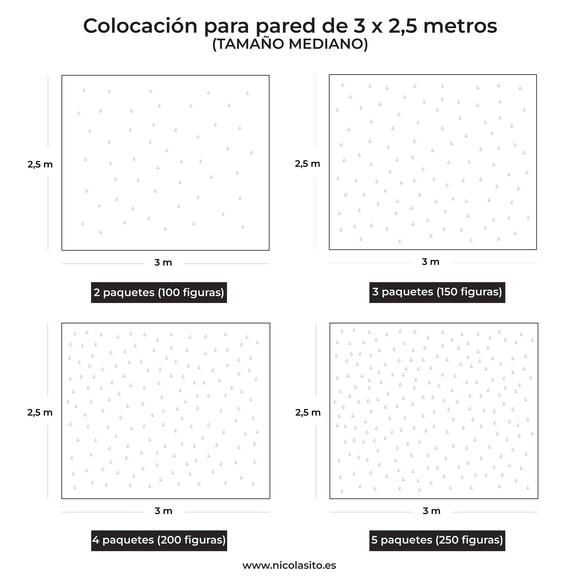 Imagen detallada de cómo queda el vinilo decorativo de pared en forma de plantas bohemio mini en tamaño mediano sobre una pared de 3mx2,5m - Nicolasito.es
