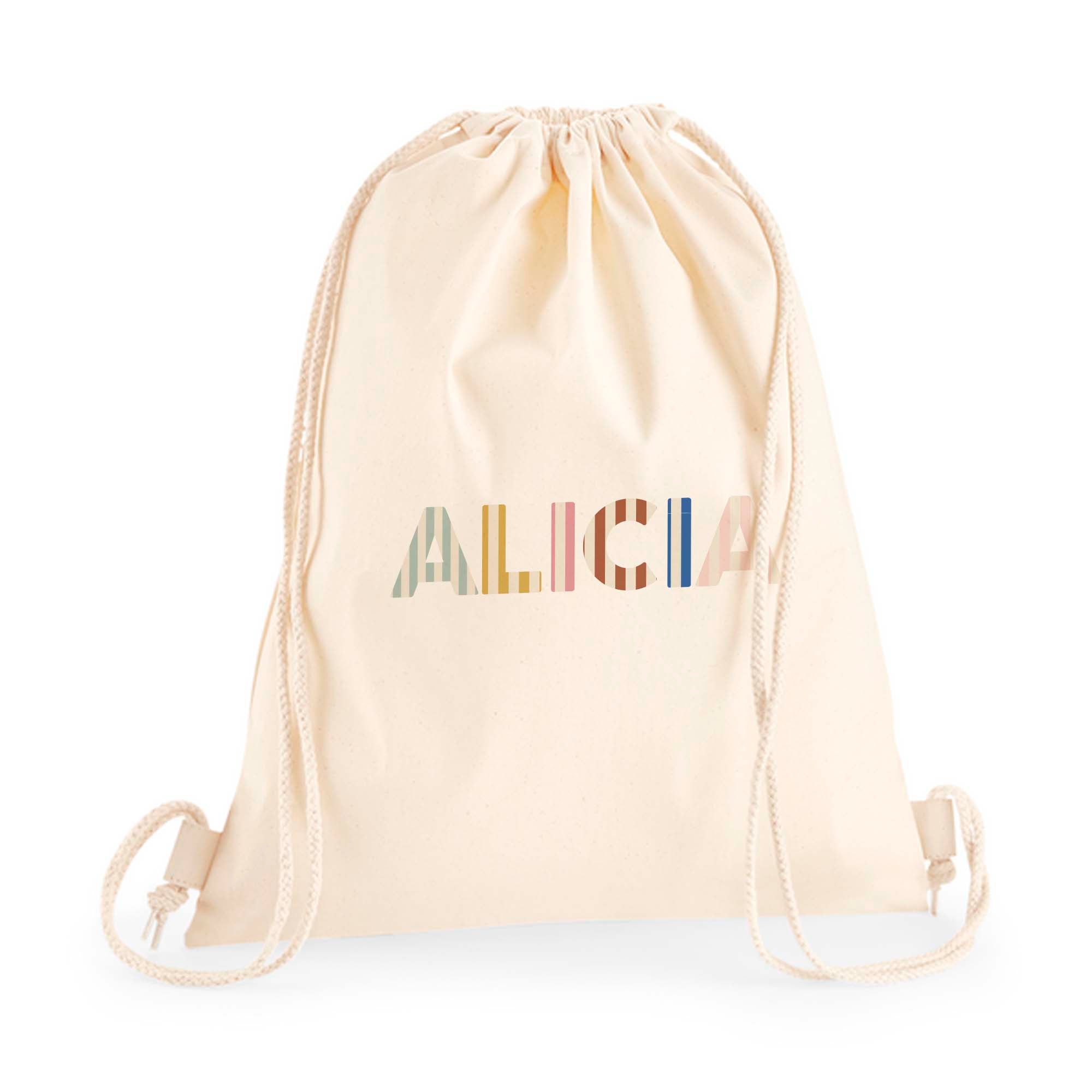 comprar mochila personalizada con nombre y estampado de rayas