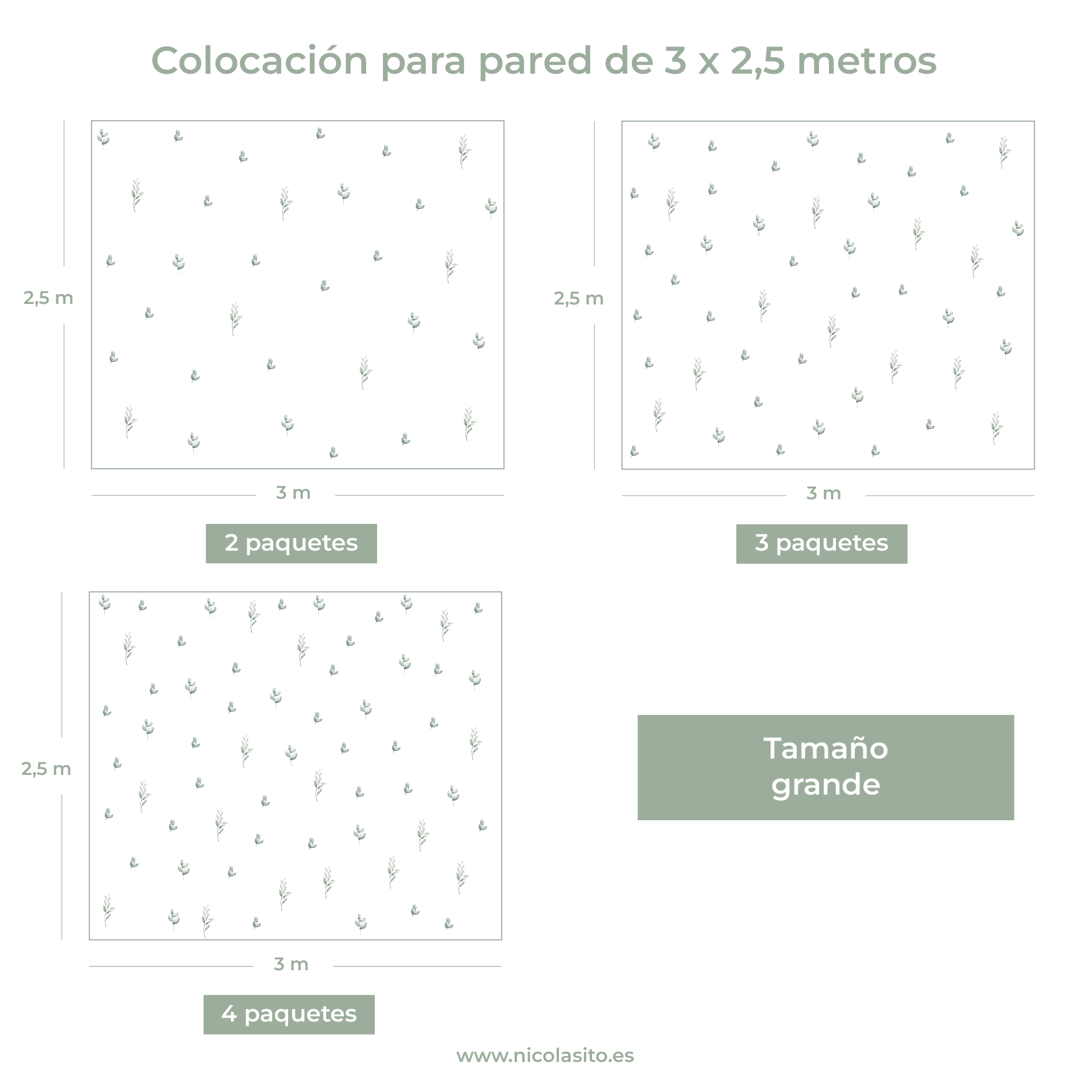 Vista detallada de cómo queda el vinilo decorativo plantas estilo bohemio sobre una pared. Ideal como mural principal en salones, dormitorios o zonas de trabajo; aporta estilo botánico, boho y gran presencia visual - Nicolasito.es #tamaño_Grande