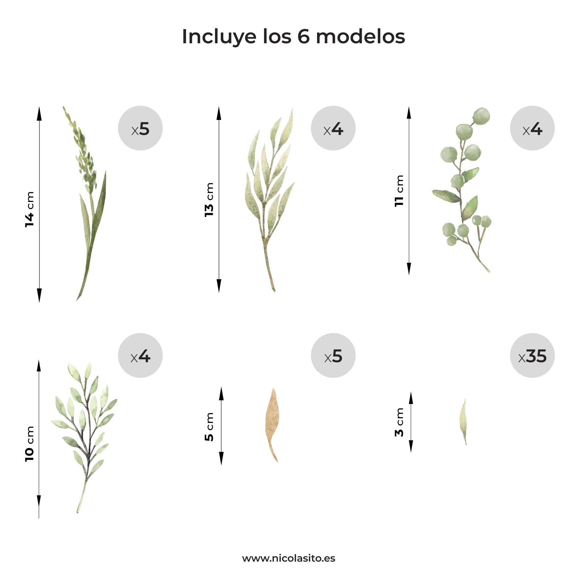Diseño original Plantas Nature vinilos adhesivos Nicolasito