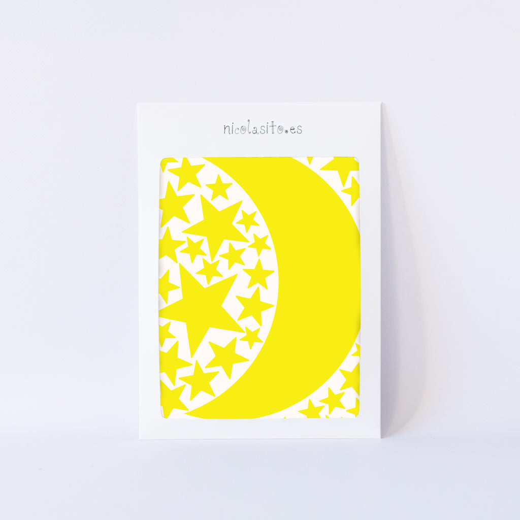 Detalle del packaging ecológico vinilo decorativo luna - Nicolasito.es #color_Amarillo