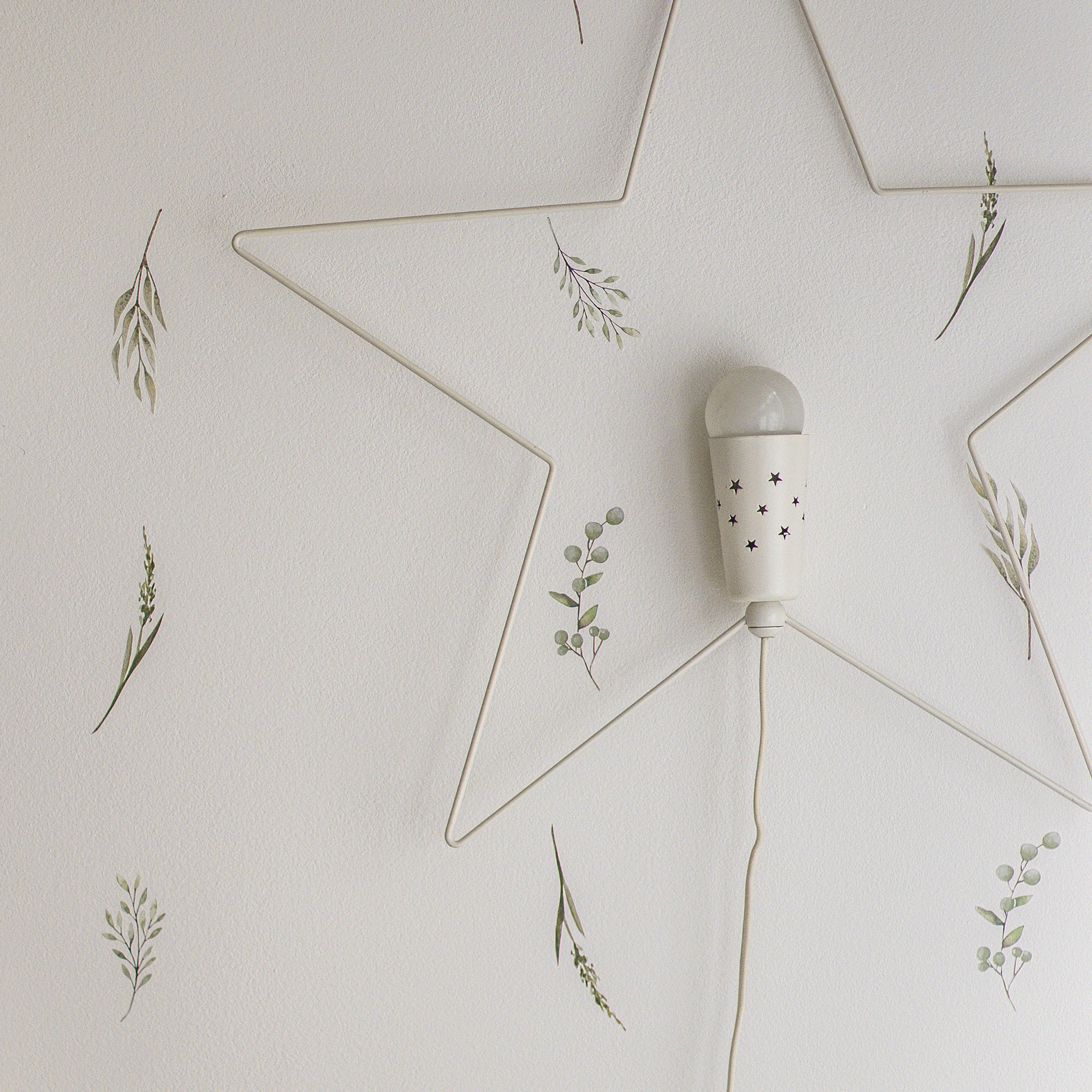 Pegatinas plantas removibles estilo acuarela decoración dormitorio infantil Nicolasito.es