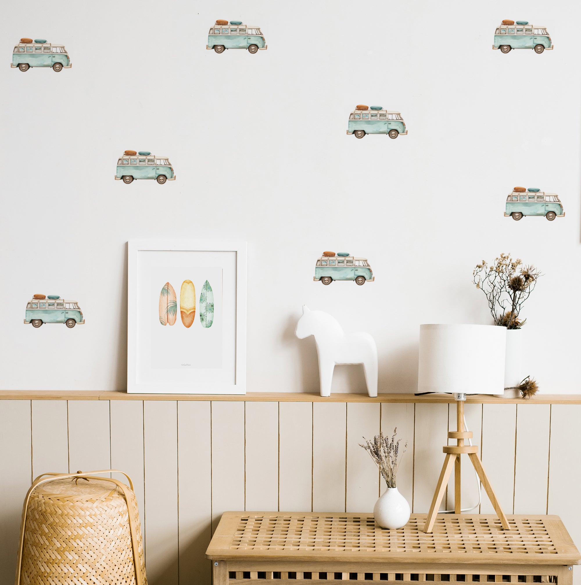 Comprar vinilo decorativo furgonetas acabado acuarela para decoracion de interiores