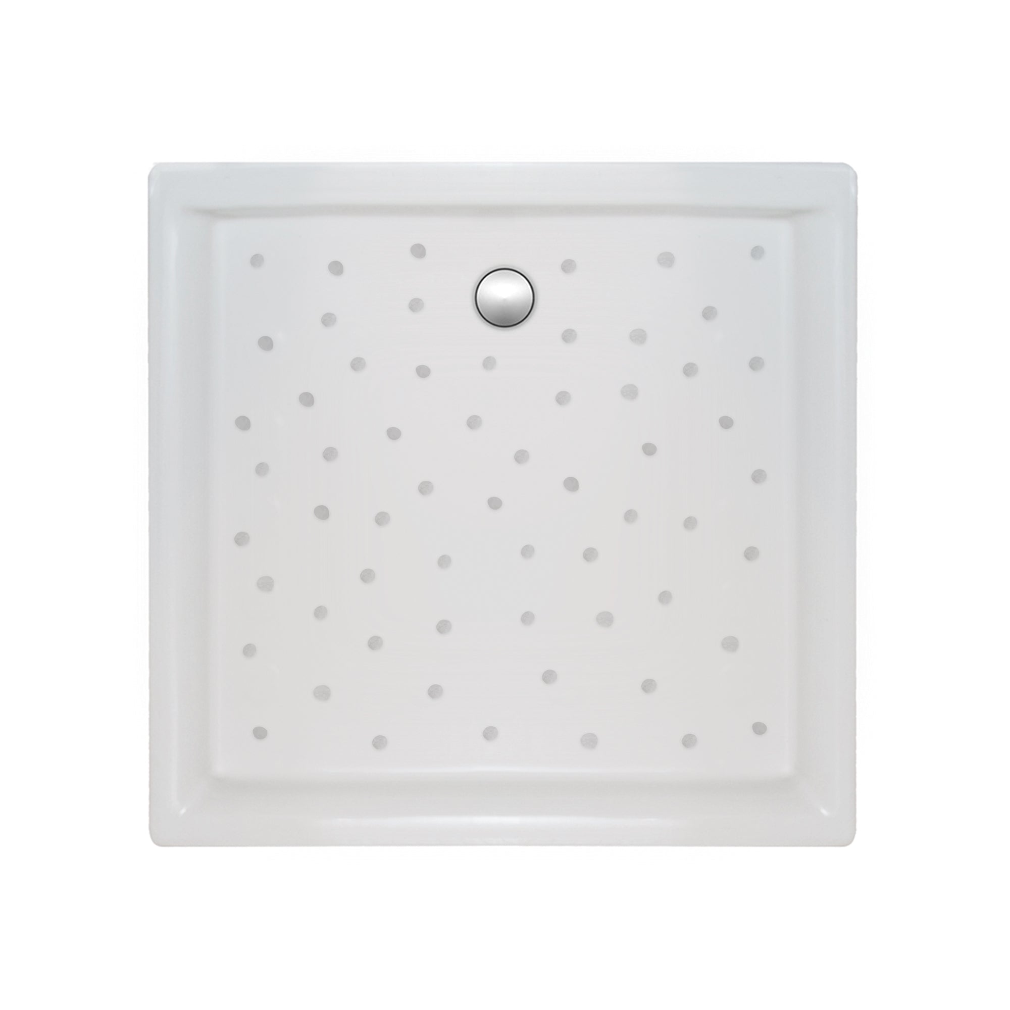 Decoración segura con 80 pegatinas antideslizantes y adhesivas en color gris. Topitos con efecto acuarela aplicados en ducha para darle un toque elegante y seguro, previniendo resbalones durante el baño. Lunares para baño - Nicolasito.es #color_antideslizante-topitos-gris