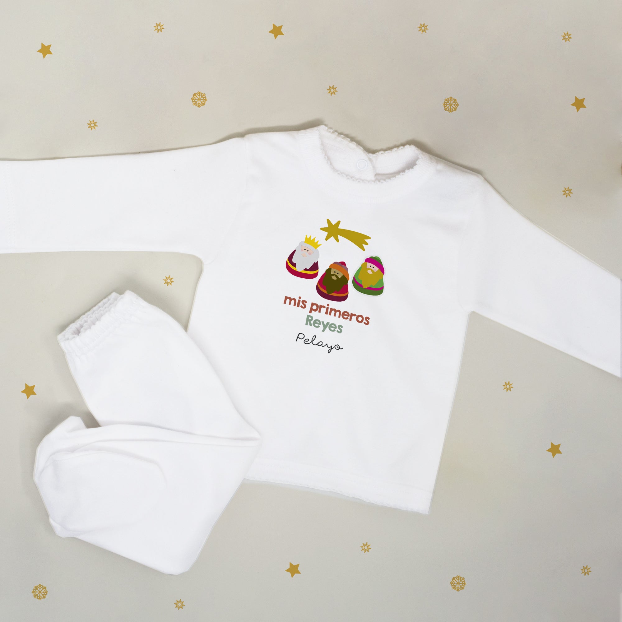 Idea de regalo original para regalar en navidad, conjunto primera puesta recien nacido - Nicolasito.es