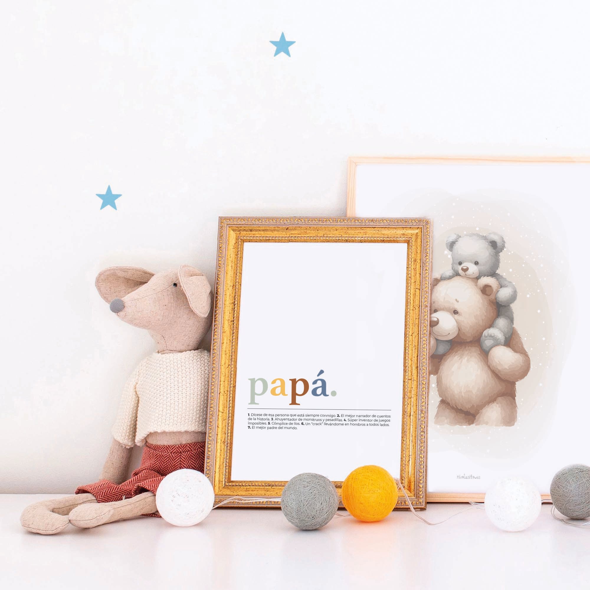 lámina infantil papá oso como ideas de regalo para el día del padre