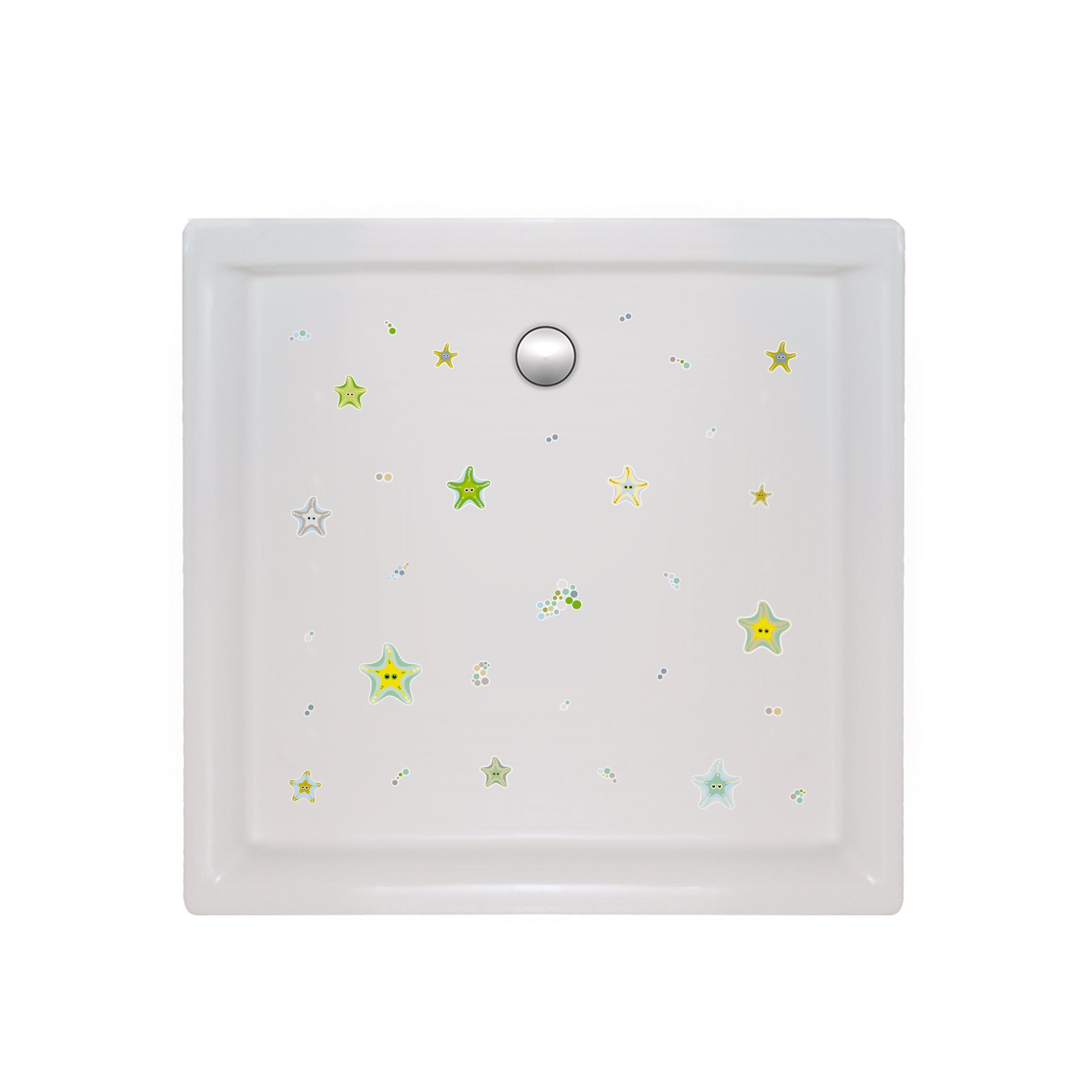 Adhesivos de seguridad para ducha con estrellas de mar verdes – ideal para niños pequeños - Nicolasito.es #color_Verde