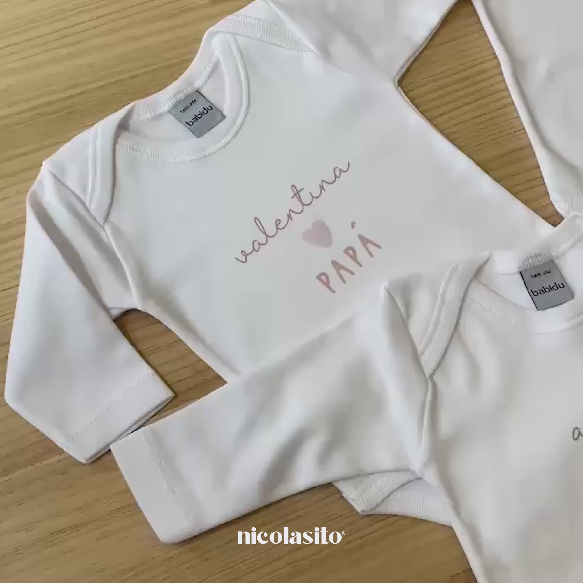 Vídeo de body bebé Love Papá en algodón, regalo original para recién nacidos y Día del Padre - Nicolasito.es