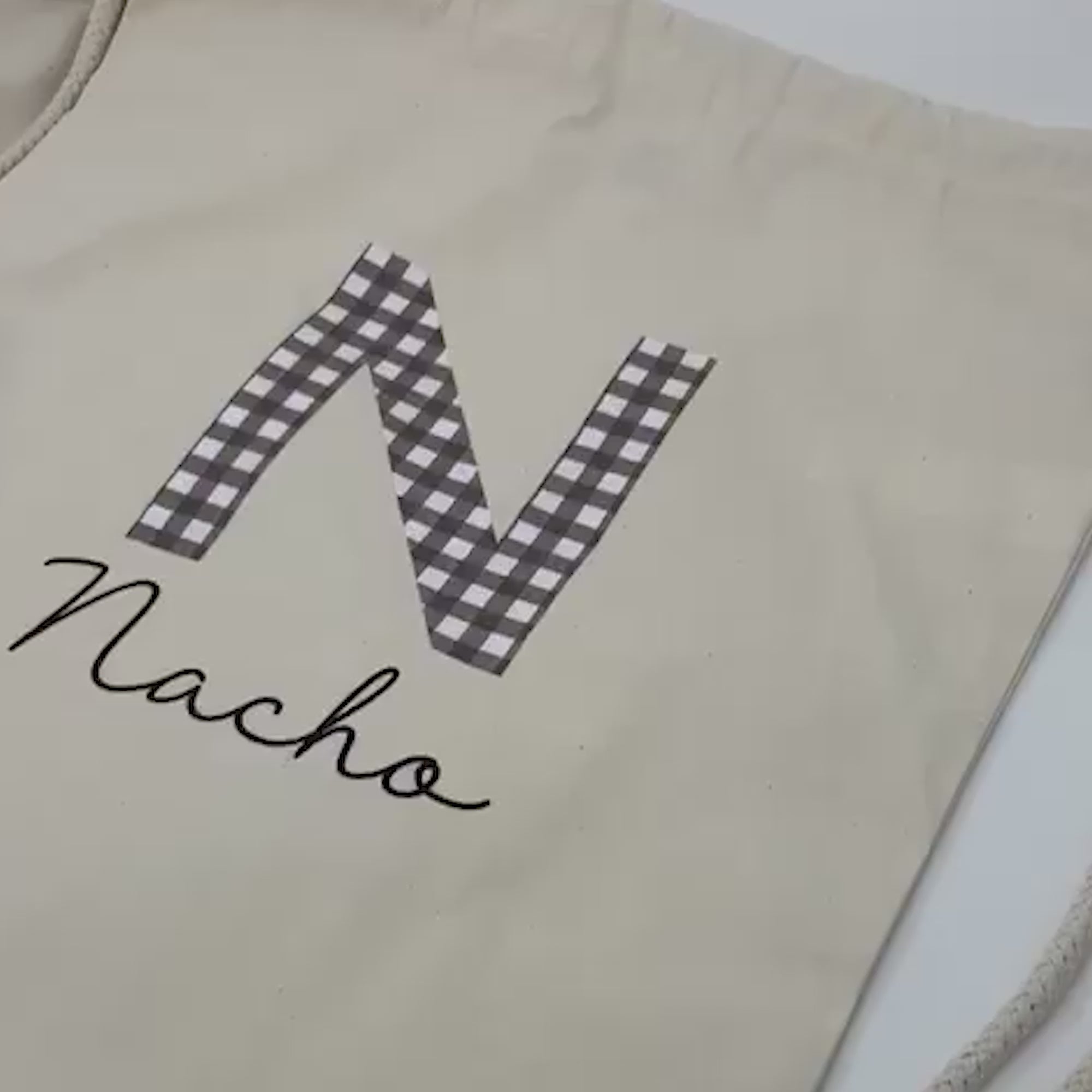 Mochila personalizada cuadros vichy negros #color_Vichy Negro