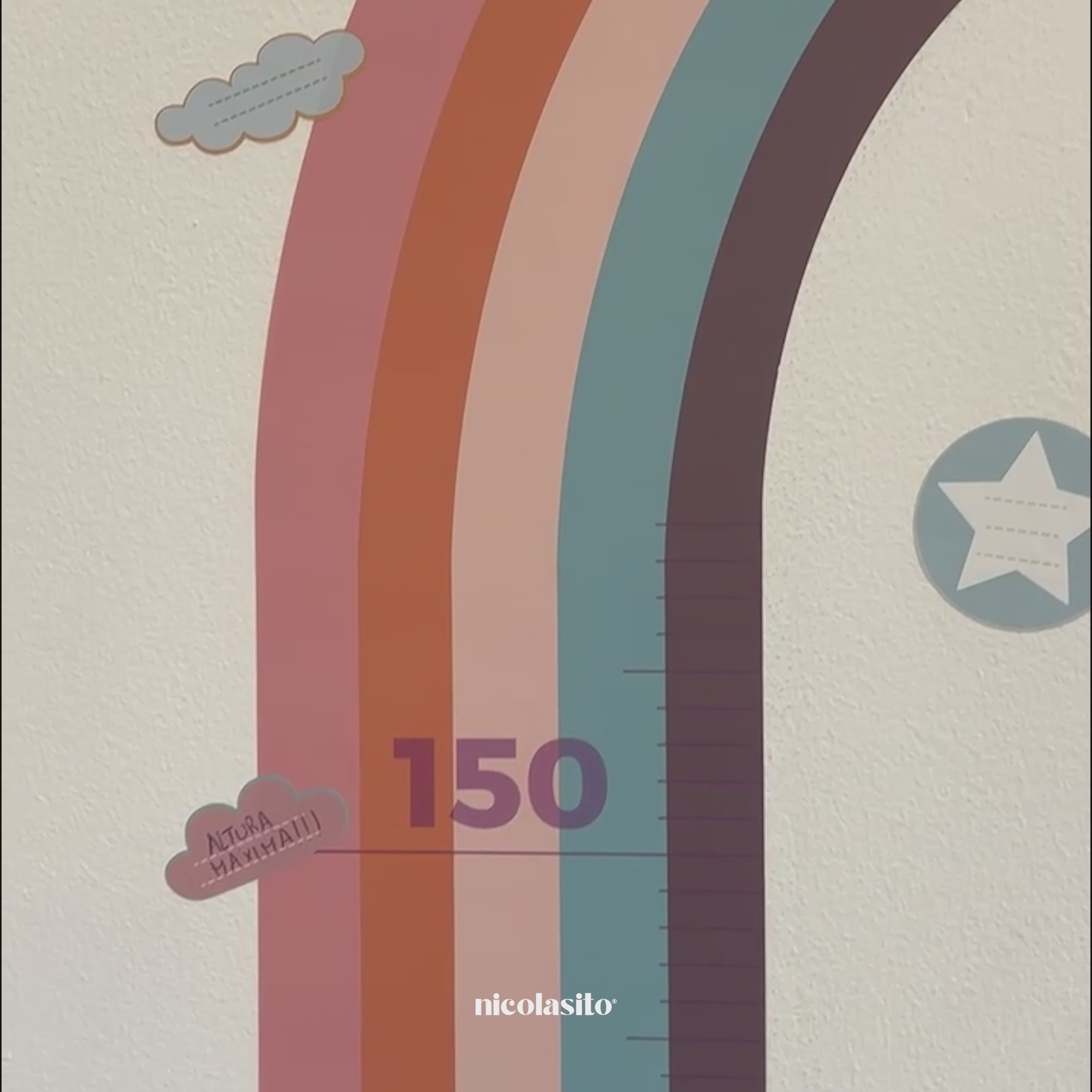 comprar vinilo decorativo medidor en forma de arcoiris para la pared sunset