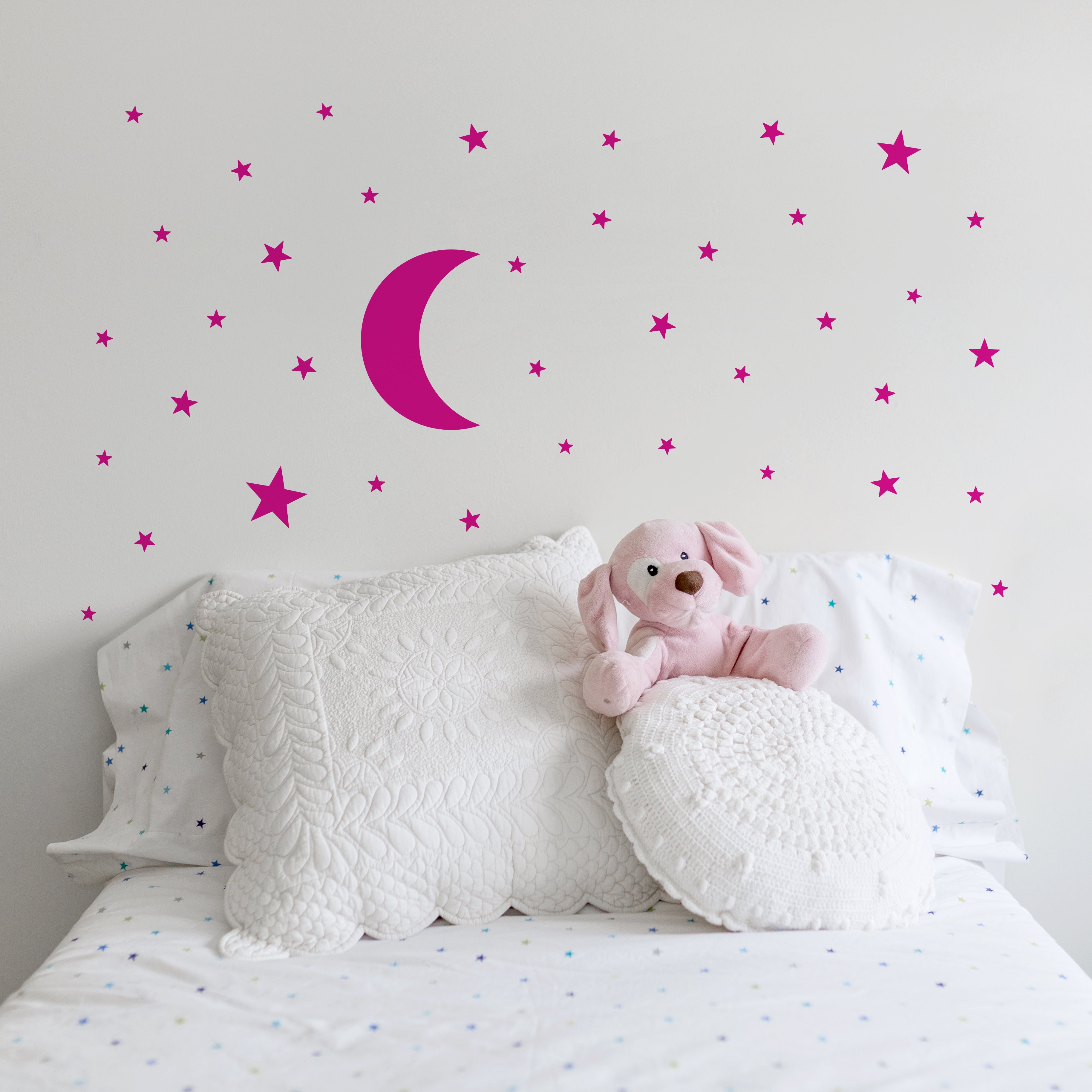 Vinilo pared luna adhesivo fácil de colocar y quitar - Nicolasito.es #color_Fucsia