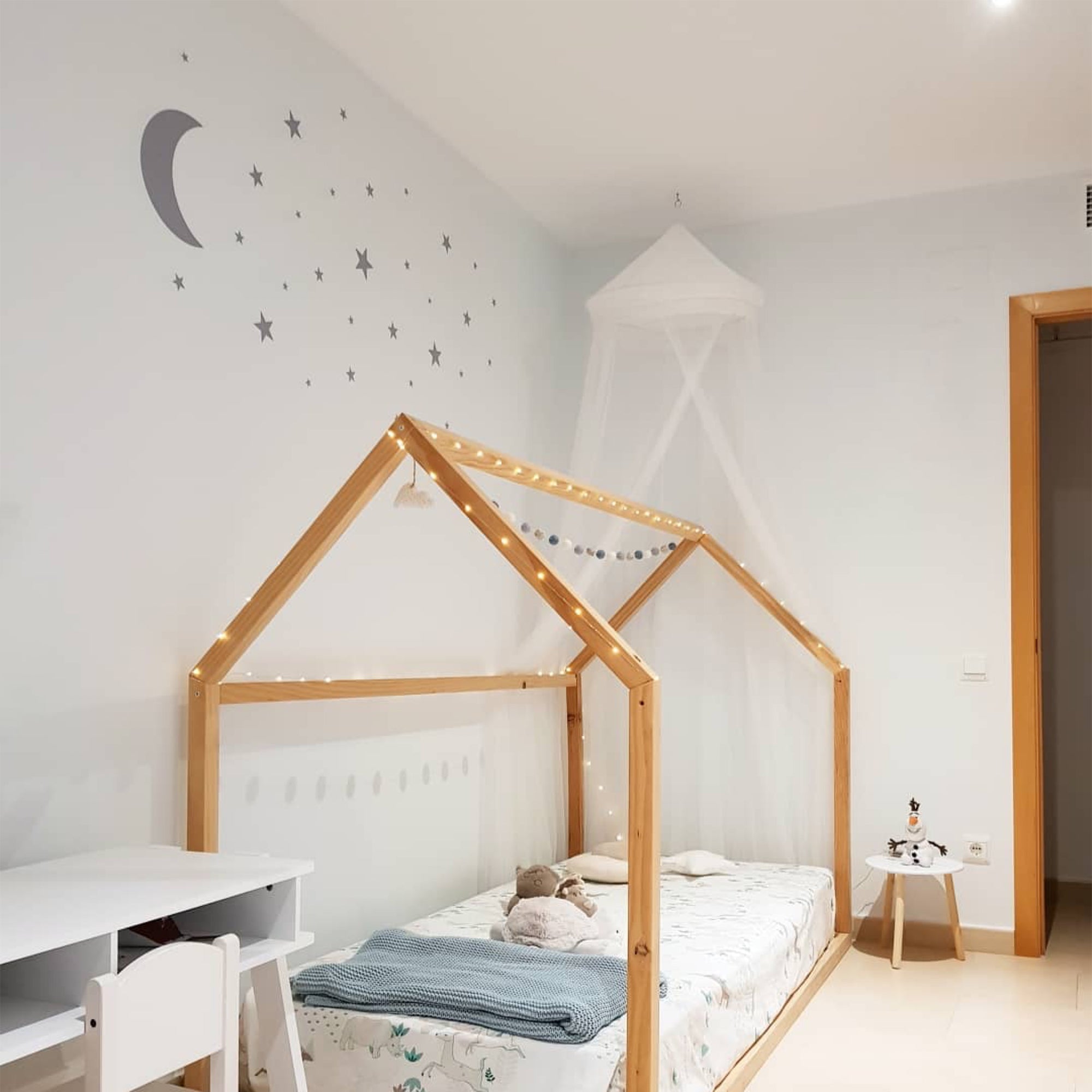 Vinilo adhesivo para decorar pared en forma de luna infantil estilo minimalista - Nicolasito.es #color_Gris claro