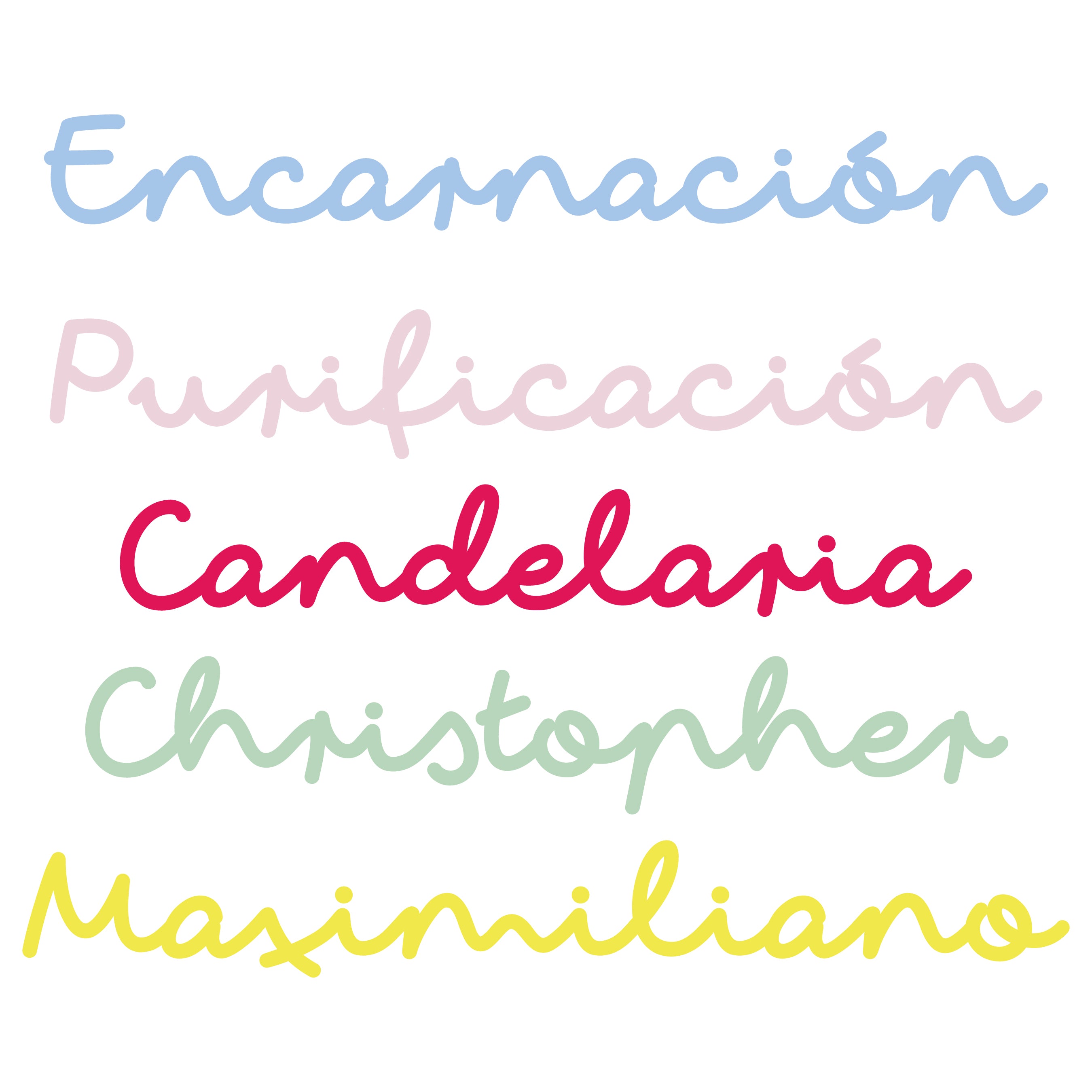 Muestras de colores del vinilo personalizado con nombre para decoración infantil - Nicolasito.es #cantidad_De 11 a 13 letras