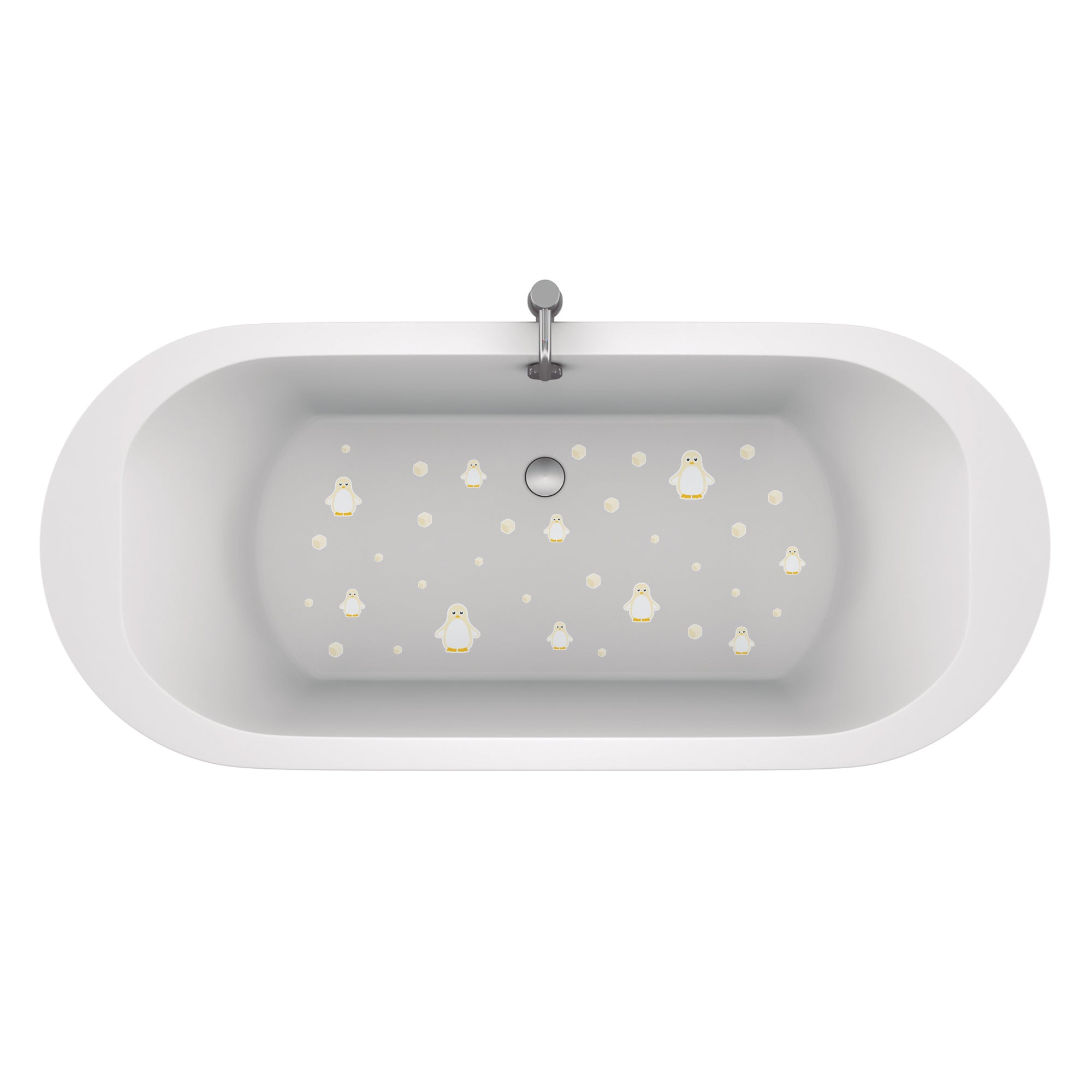 vinilos antideslizantes de pingüinos beige en la bañera, diseño colorido y seguro para niños - Nicolasito.es #color_Beige