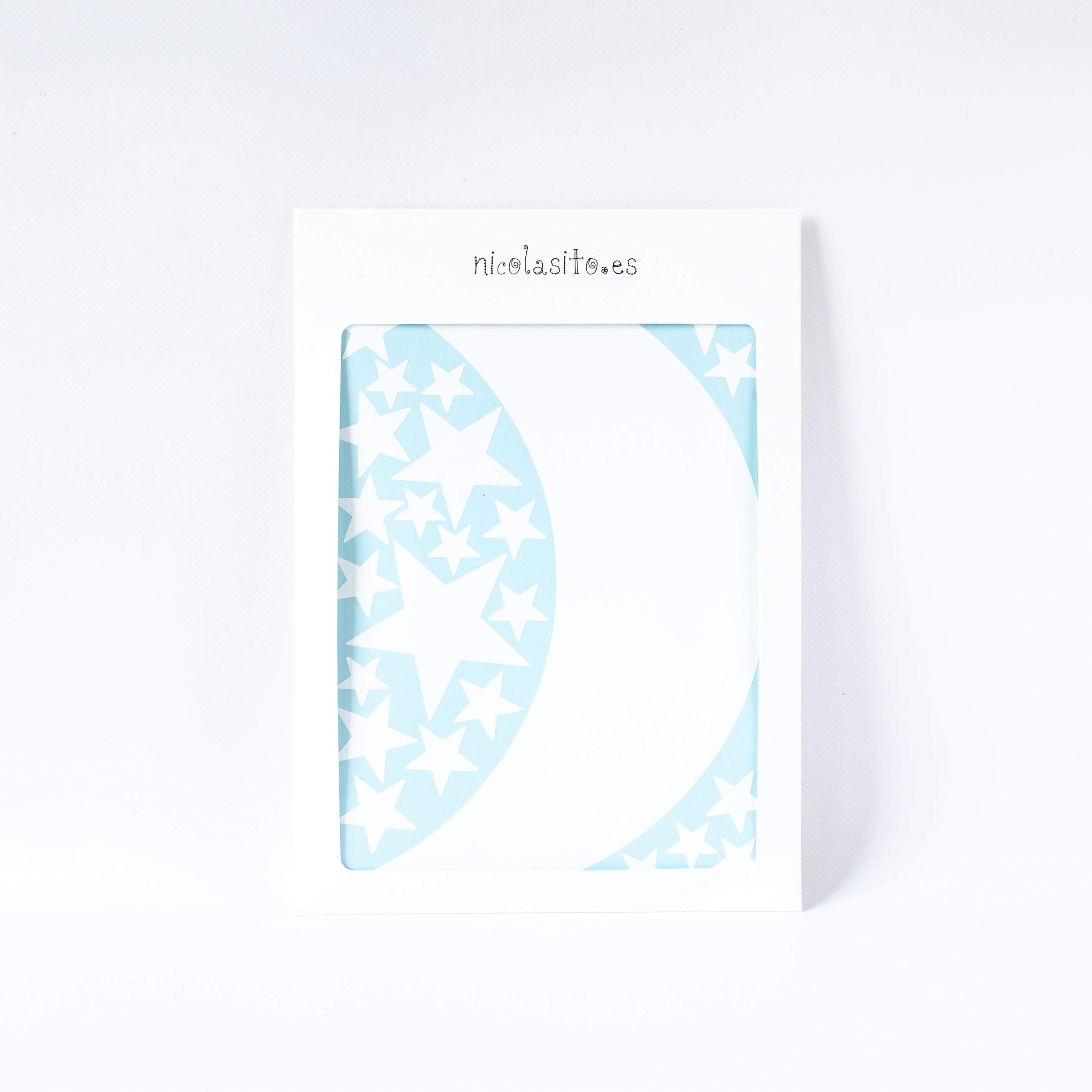 Presentación premium del vinilo infantil luna con estrellas - Nicolasito.es #color_Blanco