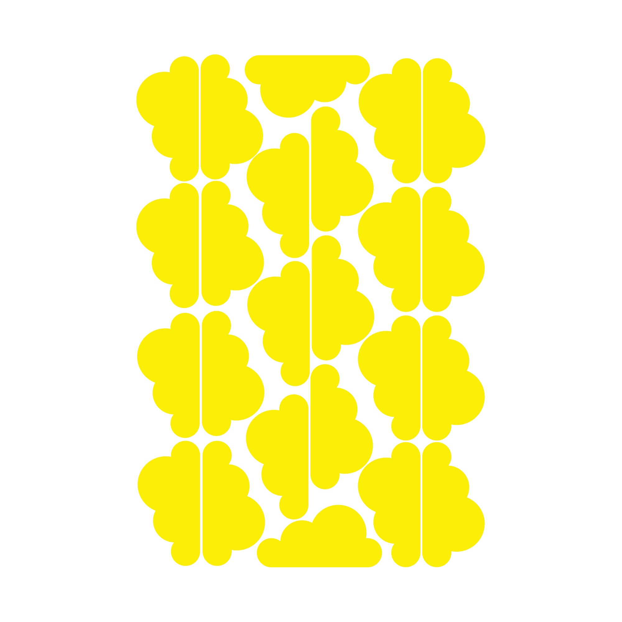 Fotografía del packaging oficial del vinilo adhesivo mini nubes para decoración de paredes - Nicolasito.es #color_Amarillo