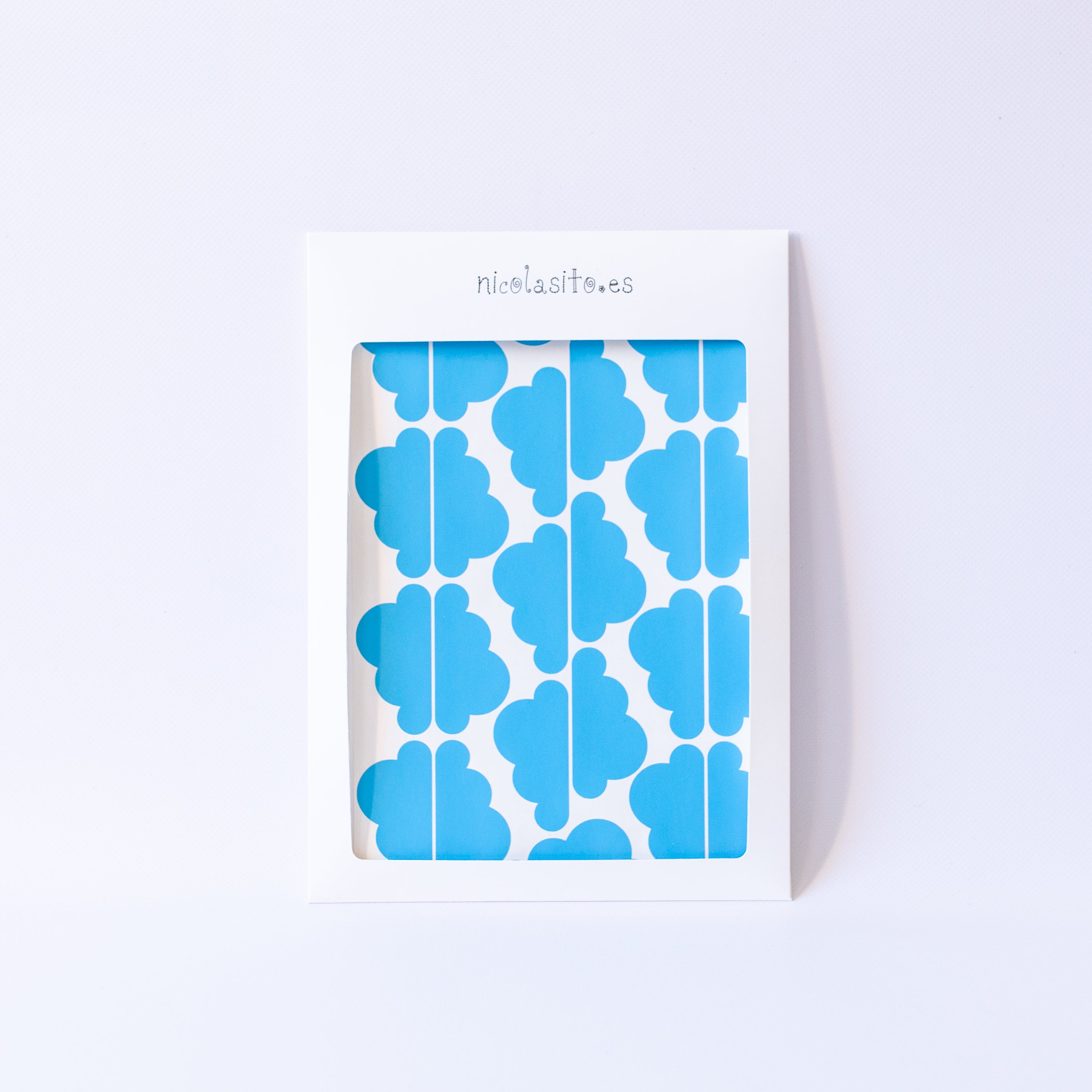 Pack de vinilo adhesivo mini nubes en su empaque transparente de presentación - Nicolasito.es #color_Azul