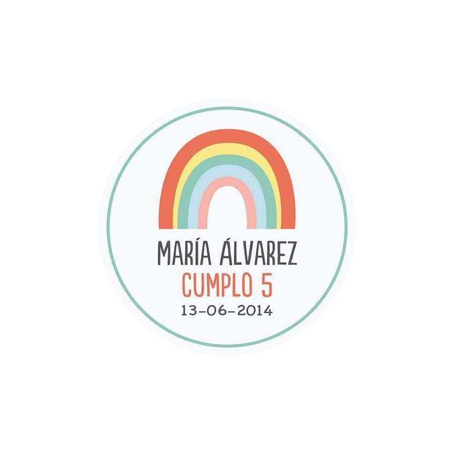 Adhesivos Arco Iris Cumpleaños