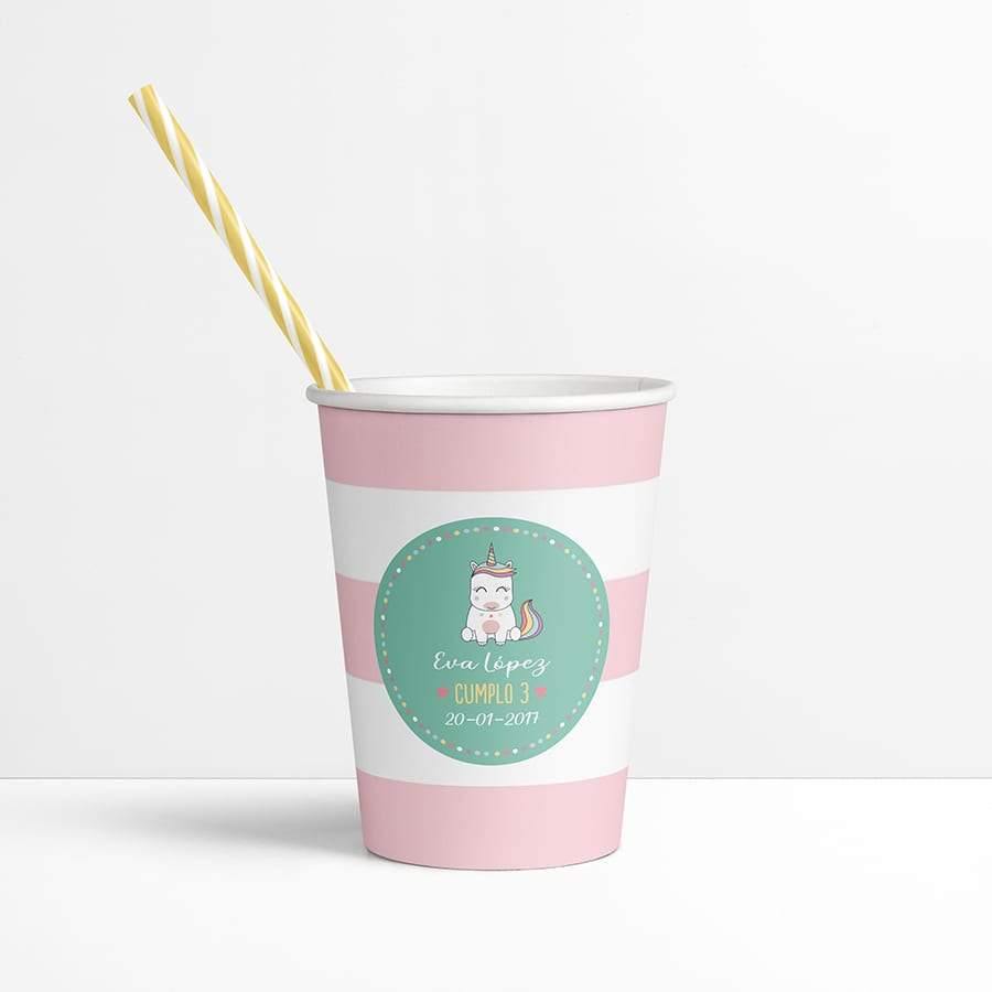 Adhesivos personalizados cumpleaños Unicornios Nicolasito