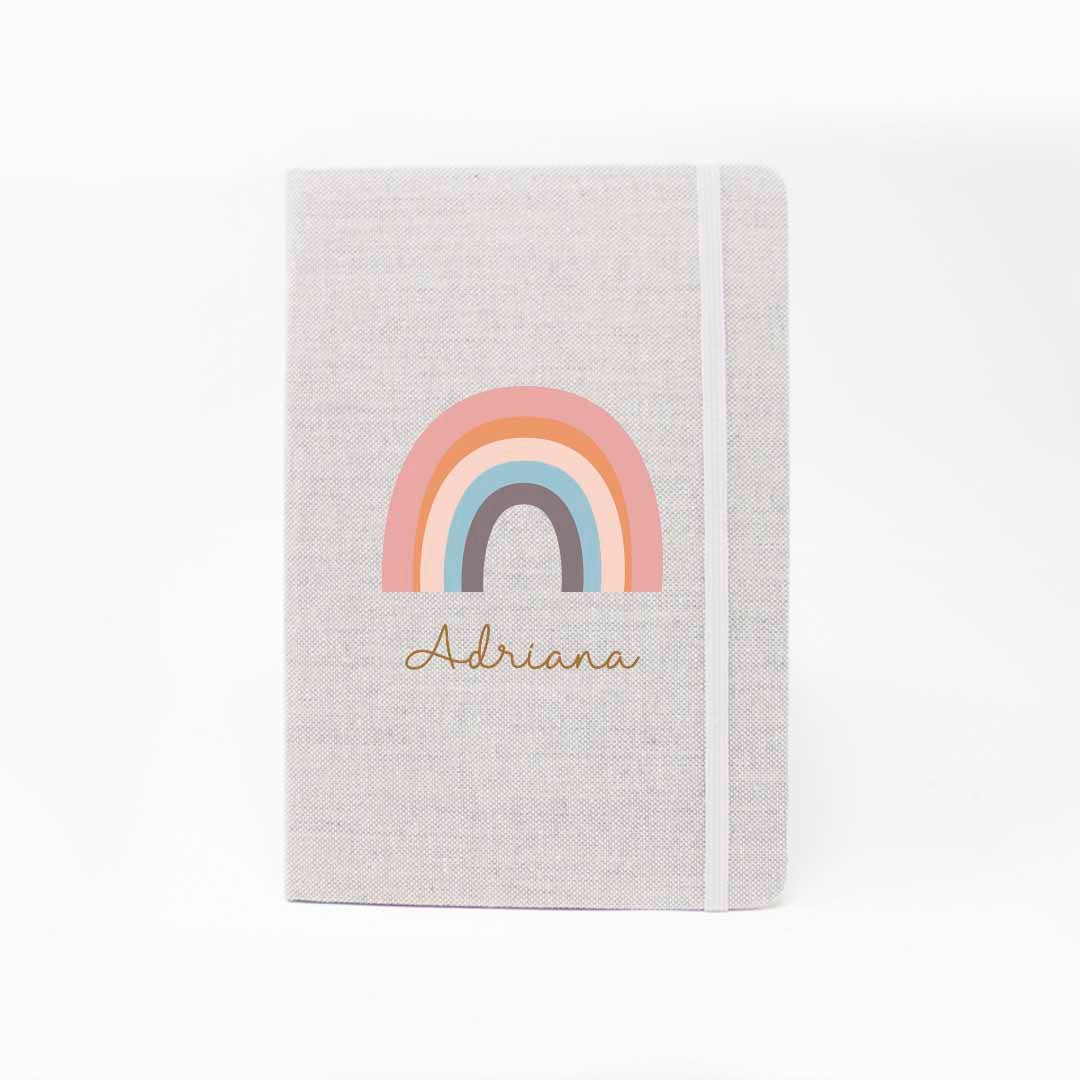 Comprar libreta de tela personalizada con imagen de arcoiris para la vuelta al cole #color_Arcoíris 2