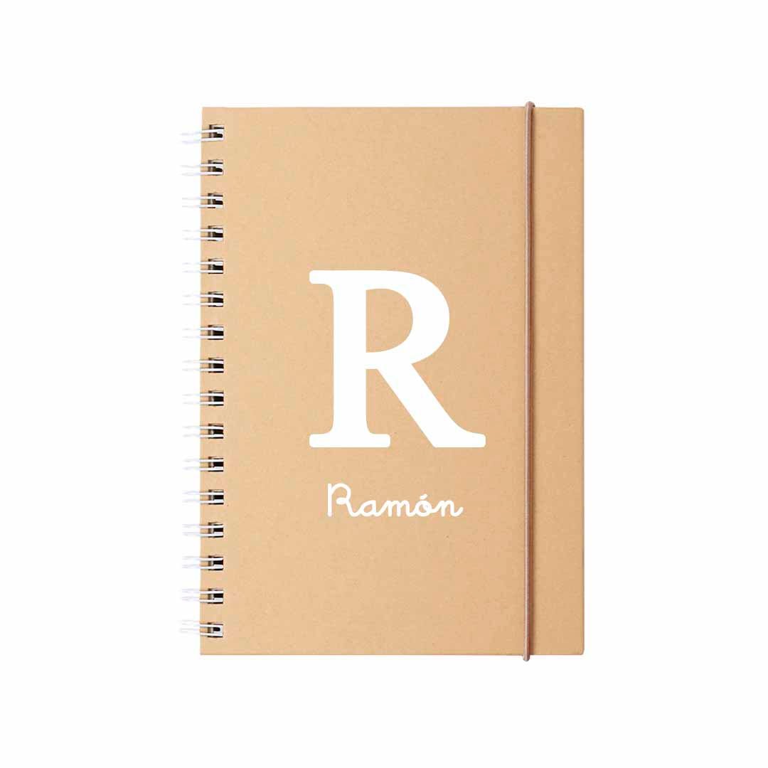 Cuaderno personalizado con inicial y nombre para regalar el día del padre