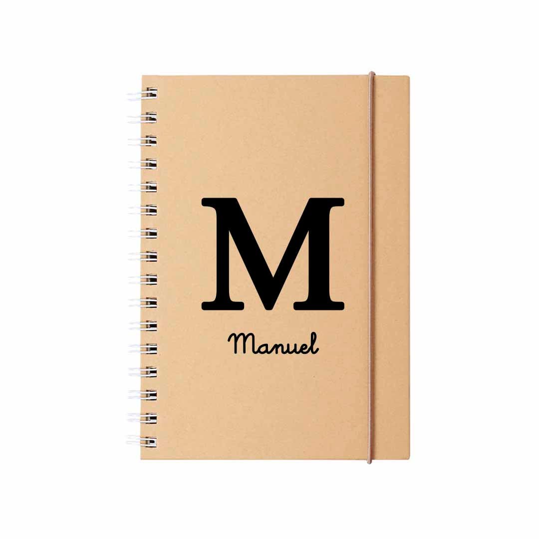 Cuaderno personalizado con inicial y nombre para regalar el día del padre