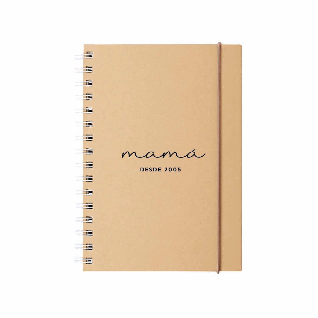 Cuaderno personalizado para regalar a mamá el día de la madre #color_Negro