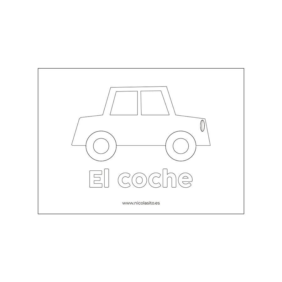 Dibujos de coches para niños para colorear Nicolasito