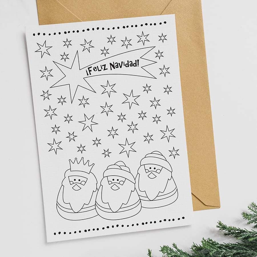 Felicitaciones de navidad para colorear - Main Image