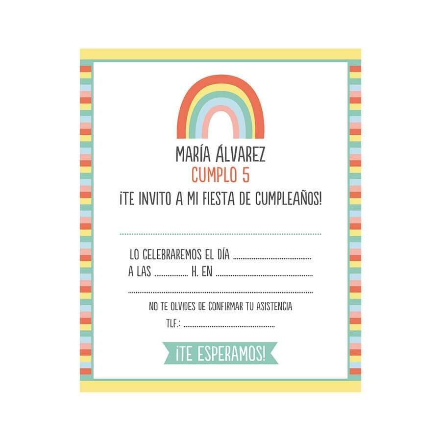 Invitaciones Cumpleaños Arco Iris