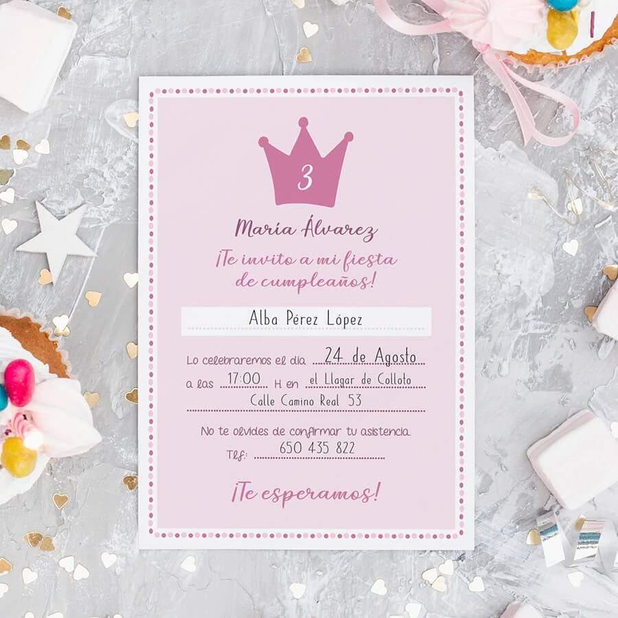 Invitaciones Cumpleaños Corona