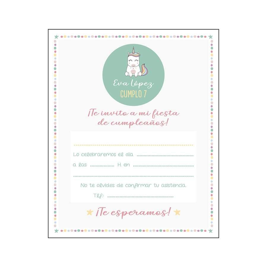 Invitaciones Cumpleaños Unicornios - Nicolasito.es