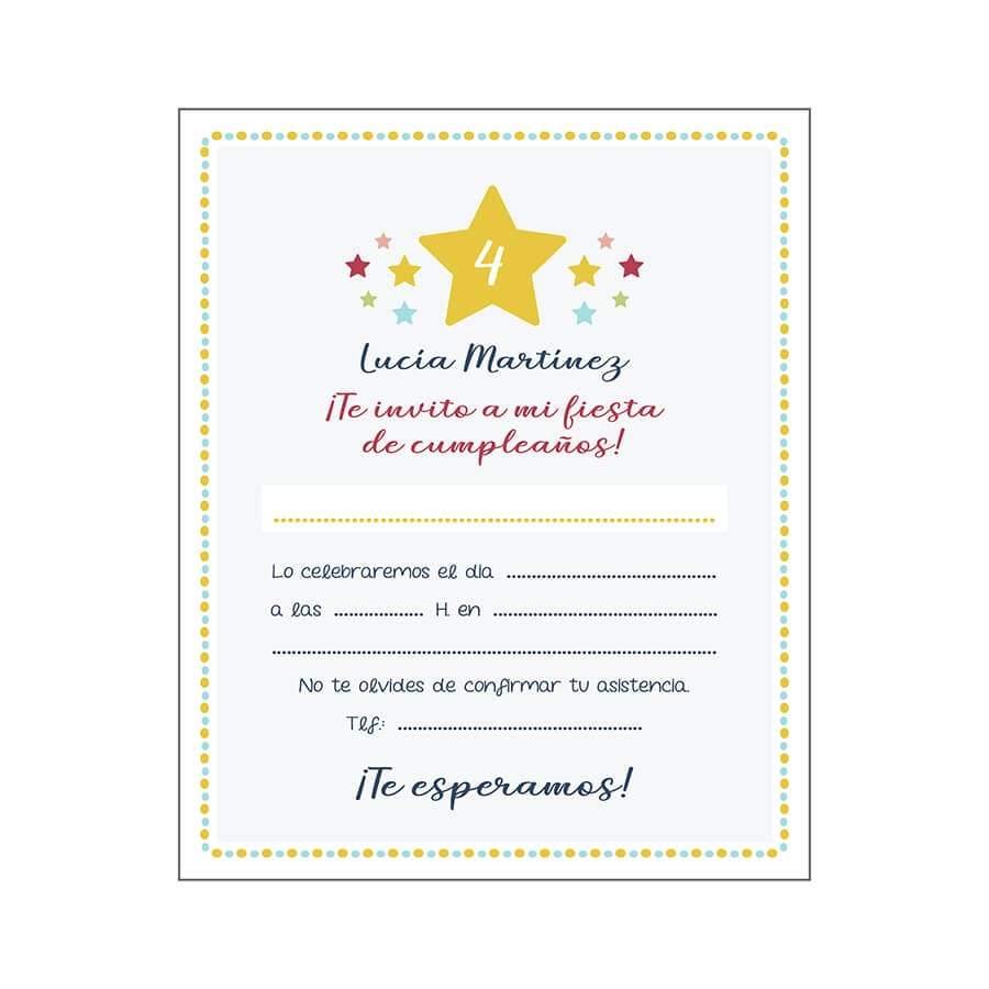 Invitaciones Cumpleaños Estrellas