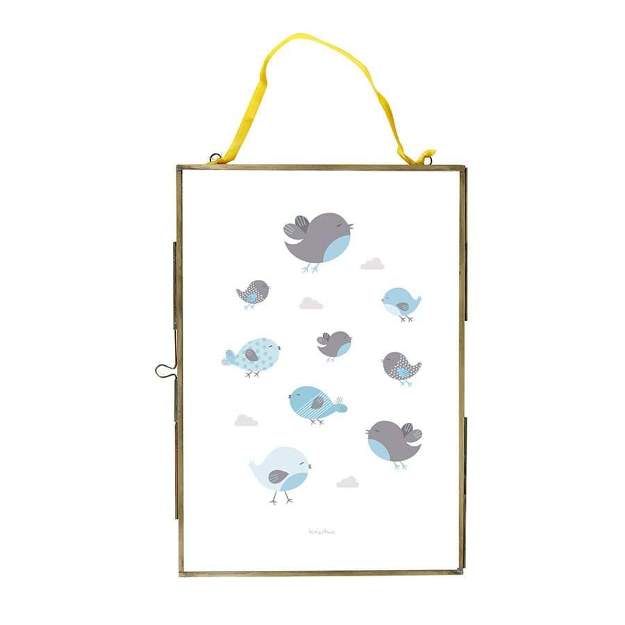 lámina pajaritos deco pared nicolasito #color_ Azul