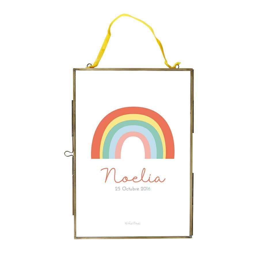 Regalo bebé lámina infantil personalizada arcoiris colores #color_Multicolor